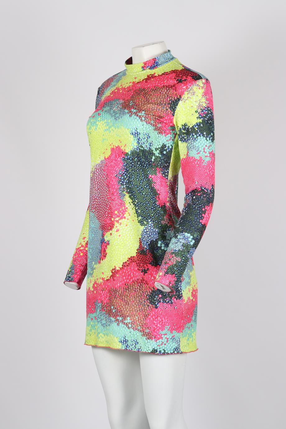 GERMANIER EMBELLISHED PRINTED STRETCH JERSEY MINI DRESS LARGE - Image 3