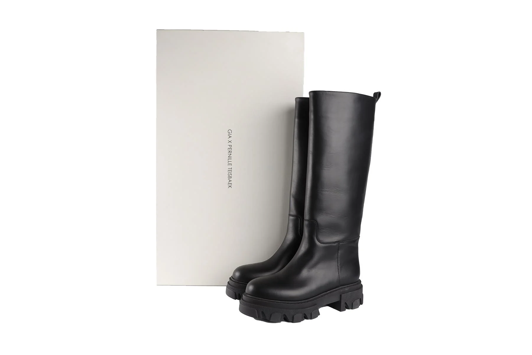 GIA + PERNILLE TEISBAEK BLACK LEATHER KNEE HIGH BOOTS EU 37 UK 4 - Image 7
