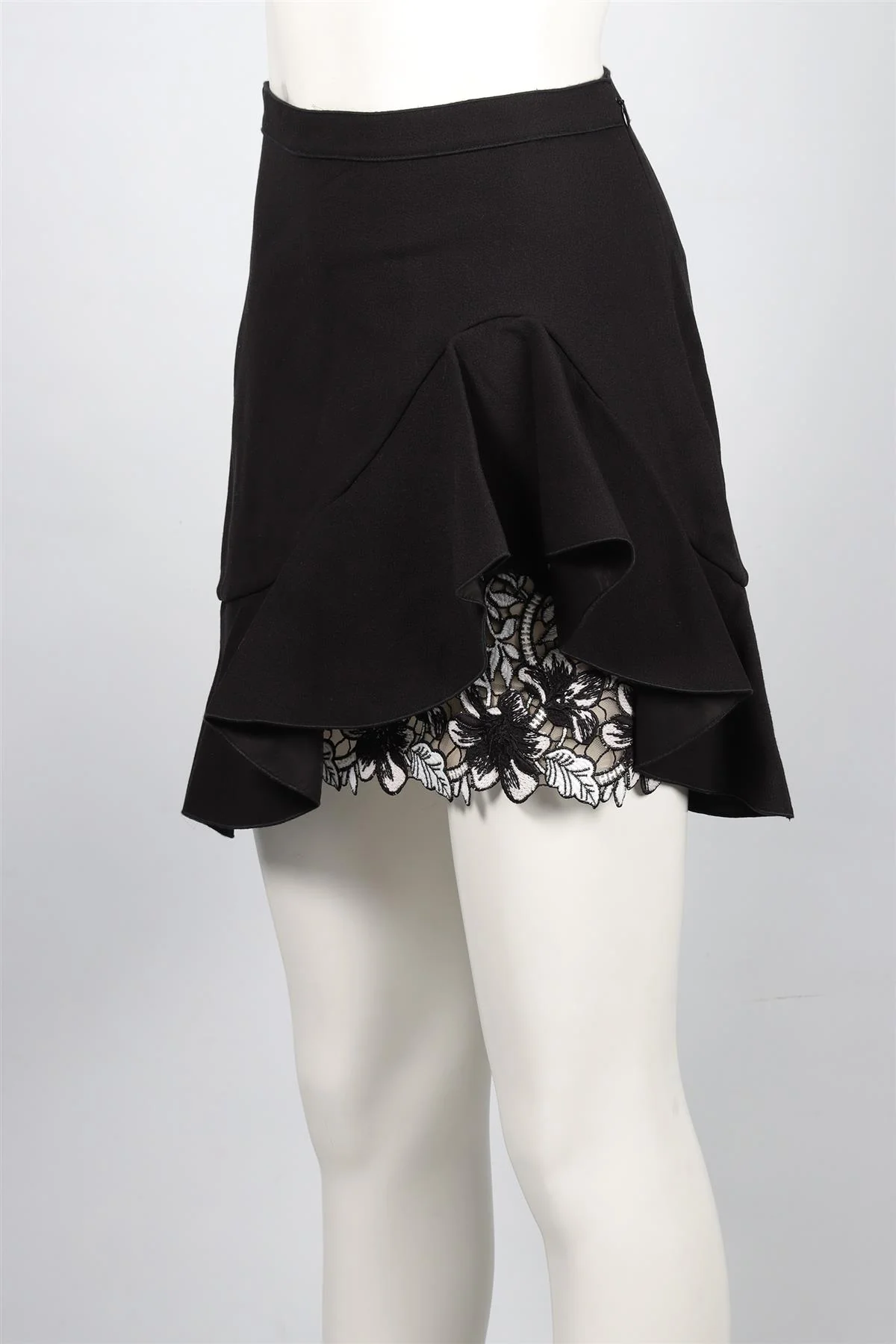 GIAMBATTISTA VALLI BLACK COTTON MINI SKIRT XXSMALL - Image 3
