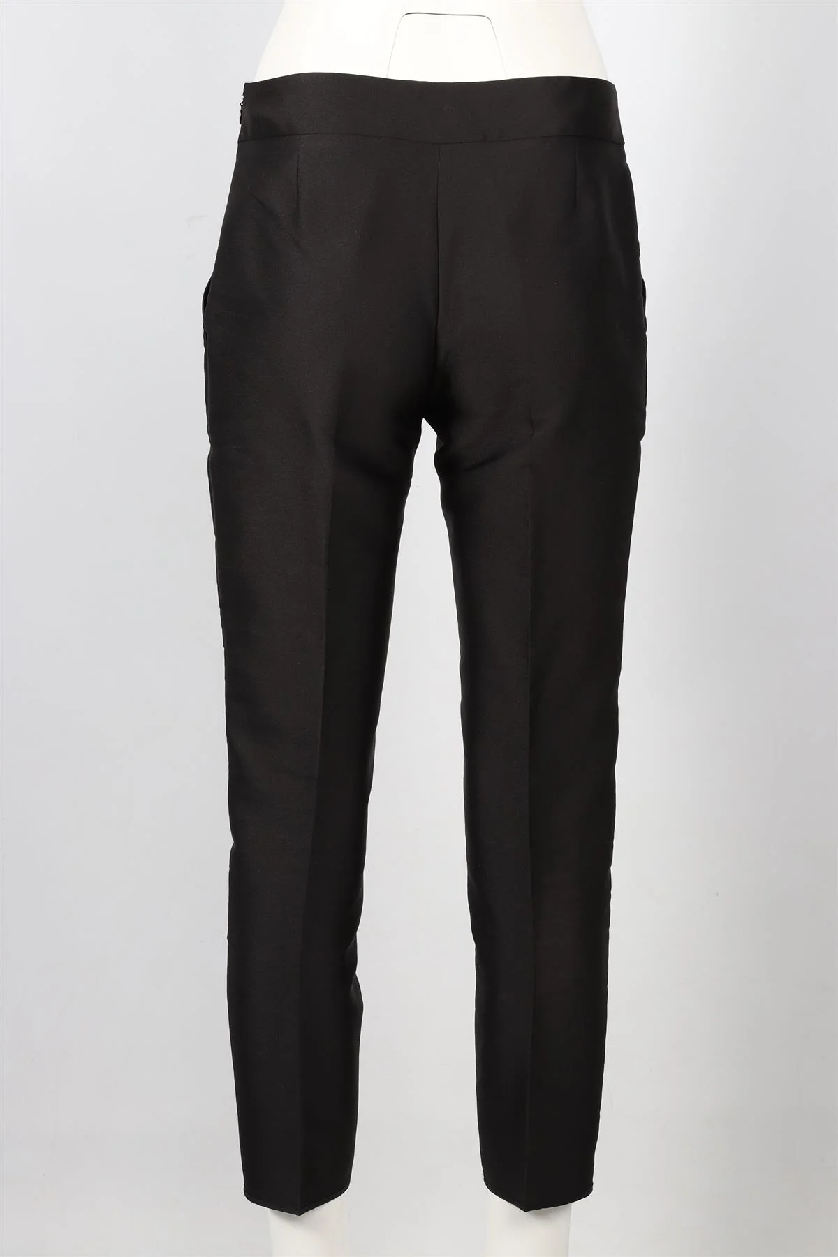 GIAMBATTISTA VALLI BLACK SILK BLEND STRAIGHT LEG PANTS SMALL - Image 4