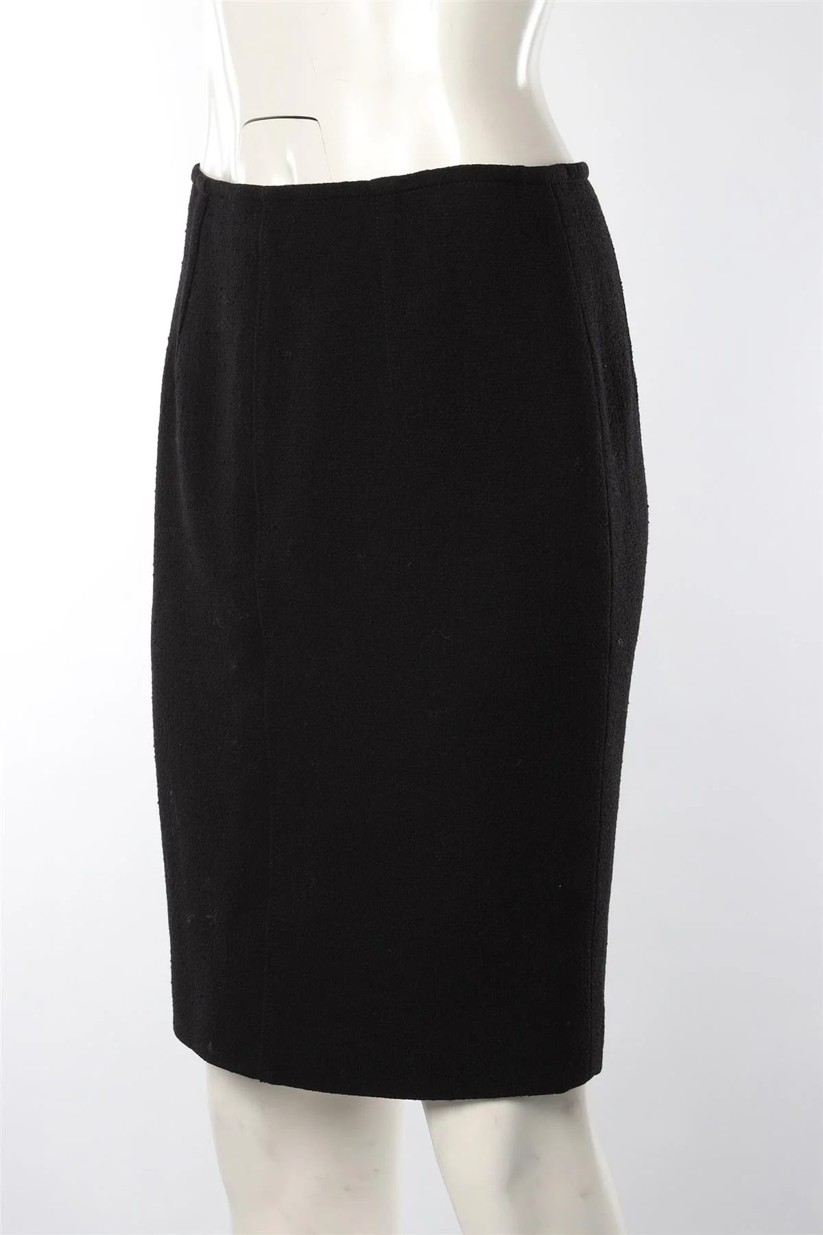 GIAMBATTISTA VALLI BLACK WOOL MIDI SKIRT SMALL - Image 3