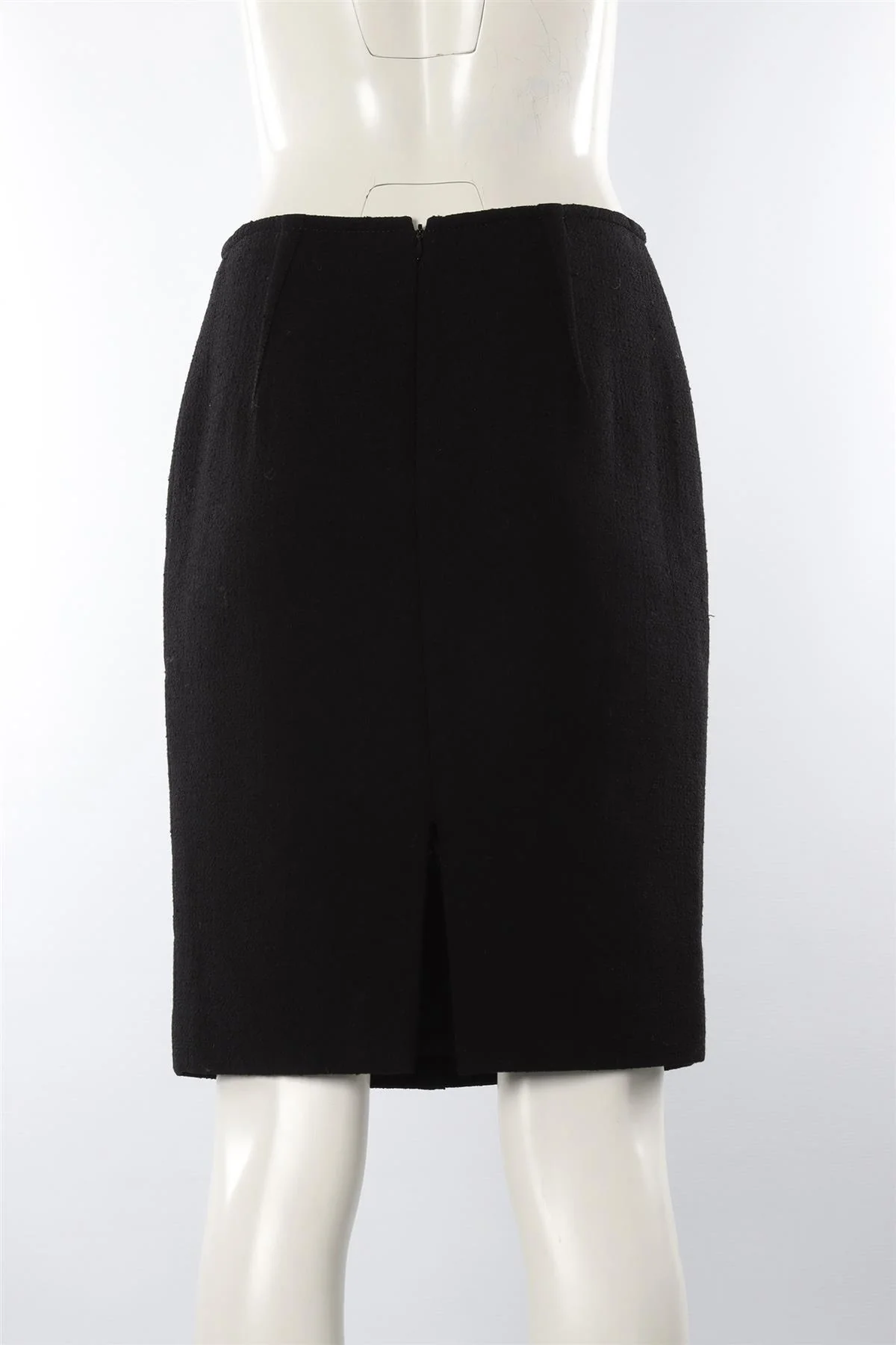 GIAMBATTISTA VALLI BLACK WOOL MIDI SKIRT SMALL - Image 4