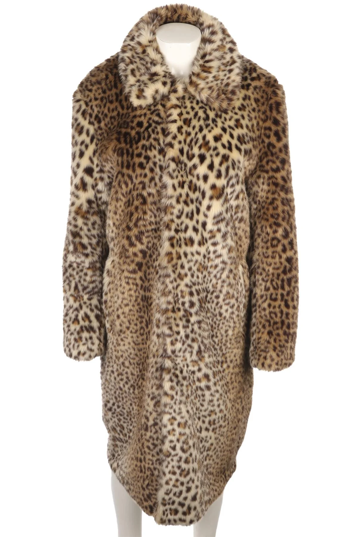 GIAMBATTISTA VALLI + H&M BROWN FAUX FUR COAT SMALL - Image 2