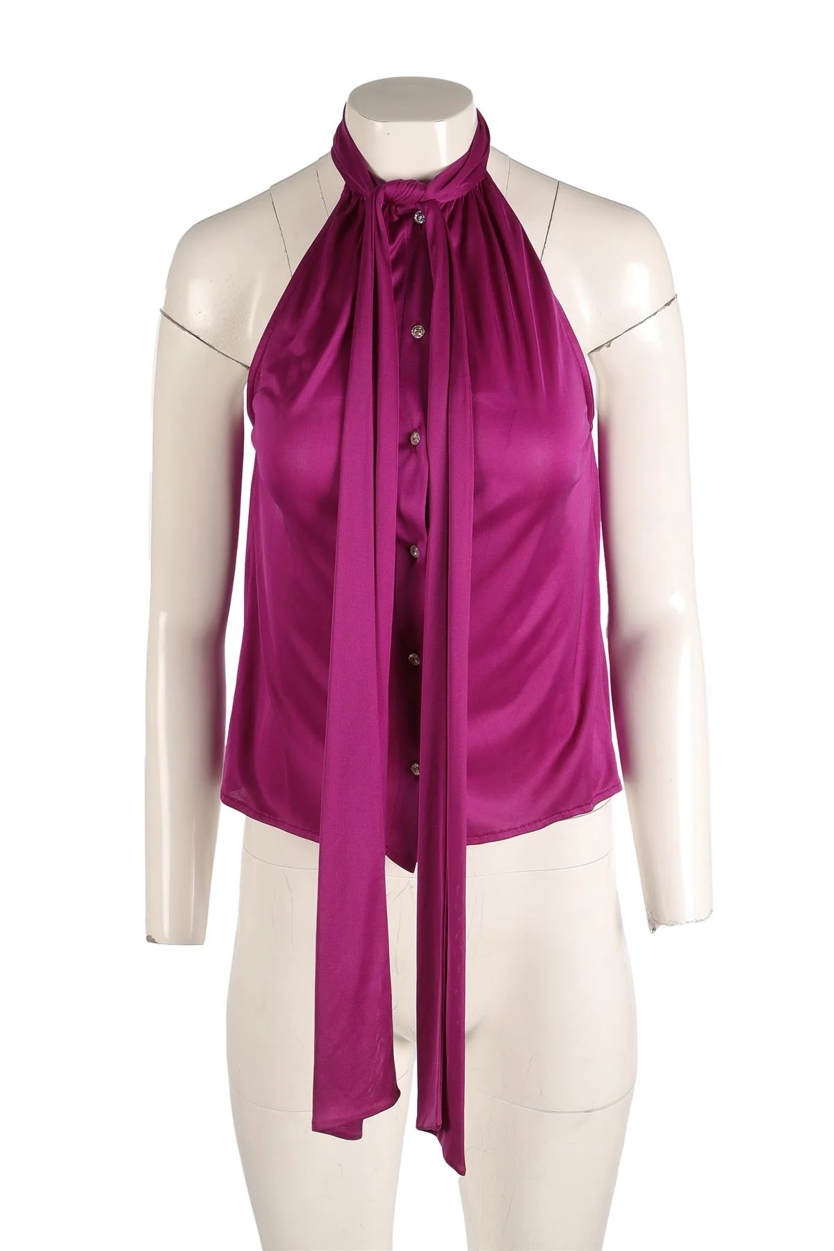 GIANNI VERSACE PURPLE VINTAGE JERSEY TOP IT 38 UK 6 - Image 2