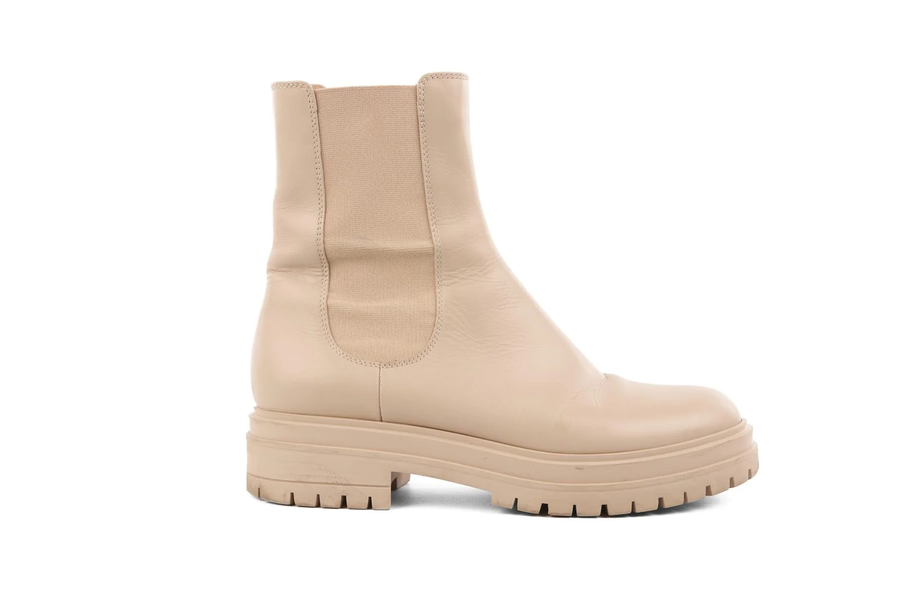 GIANVITO ROSSI BEIGE LEATHER ANKLE BOOTS EU 39 UK 6 US 9 - Image 2