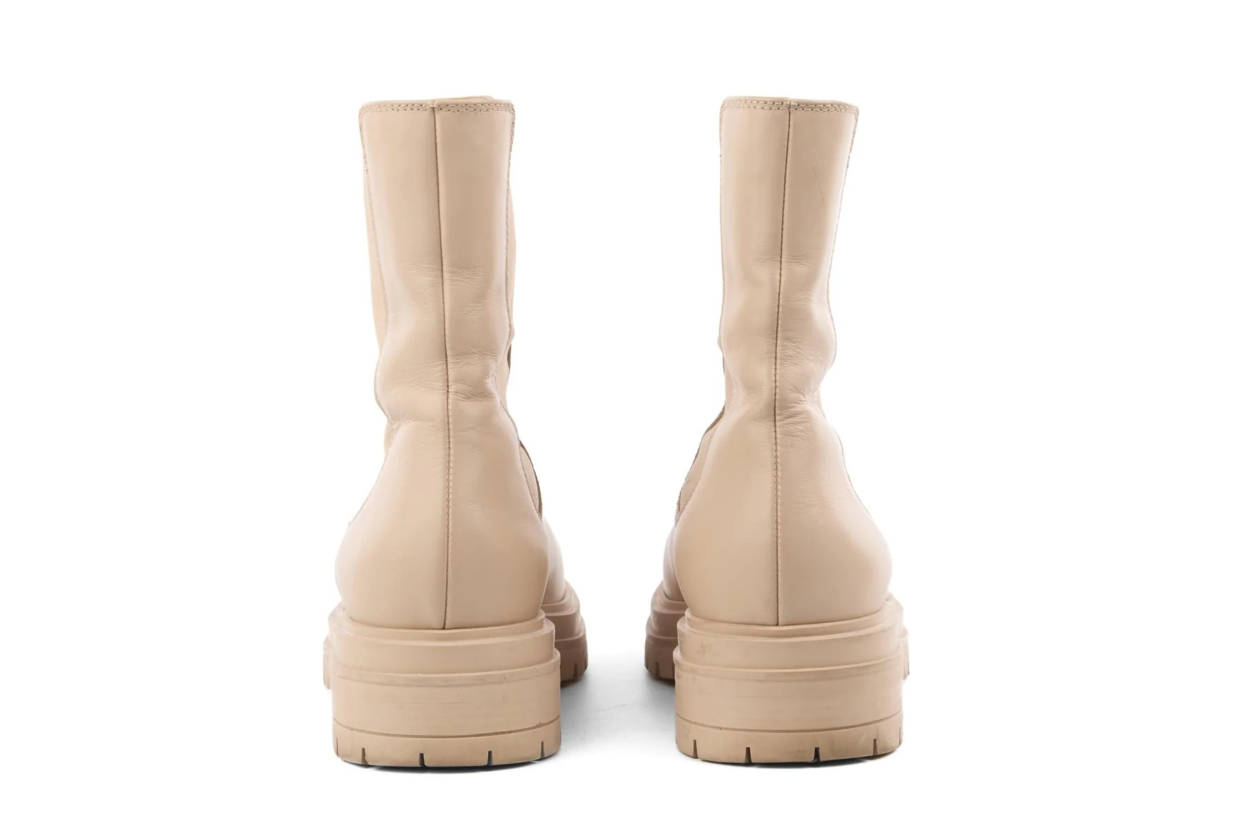 GIANVITO ROSSI BEIGE LEATHER ANKLE BOOTS EU 39 UK 6 US 9 - Image 5