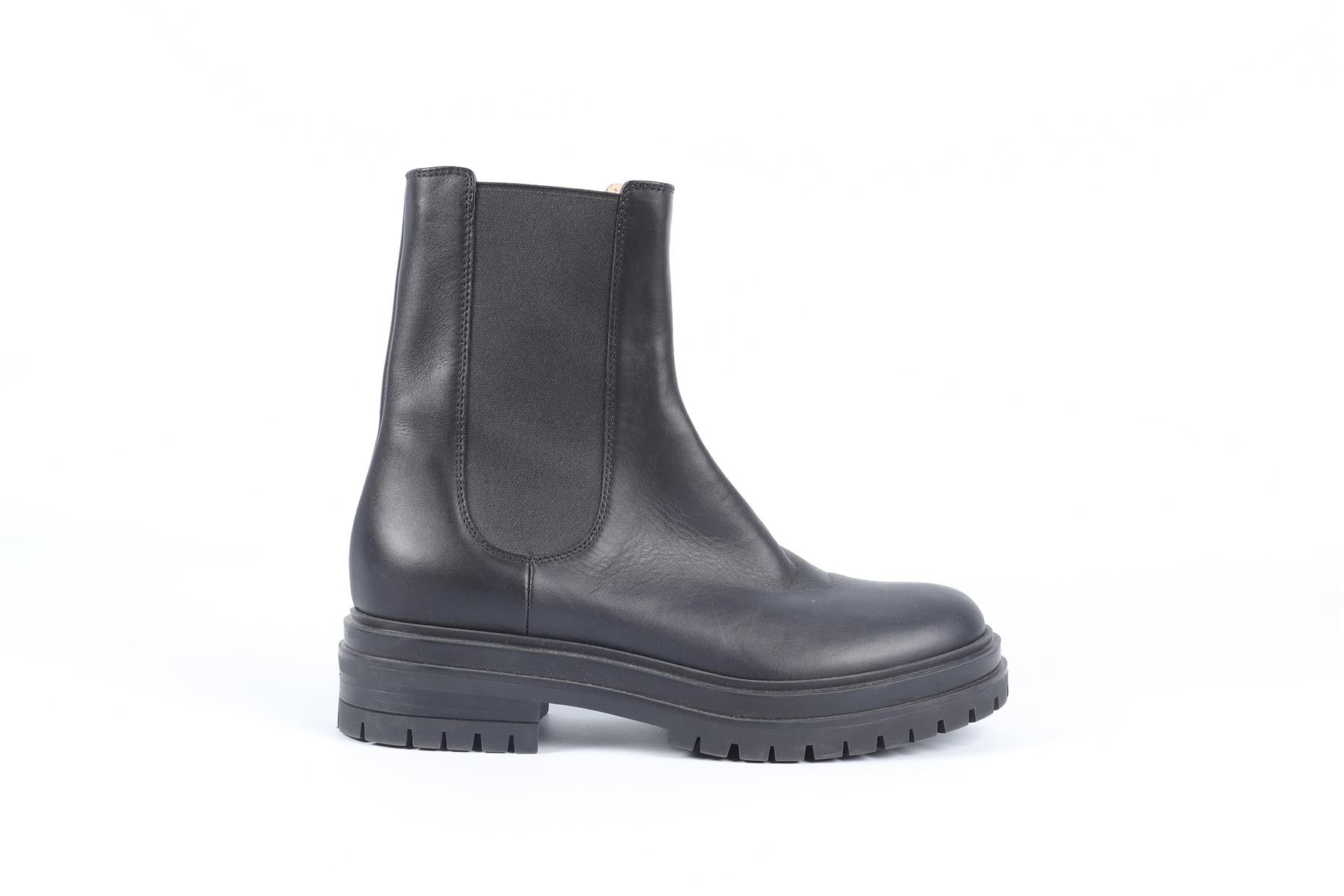GIANVITO ROSSI BLACK LEATHER ANKLE BOOTS EU 37 UK 4 US 7 - Image 2