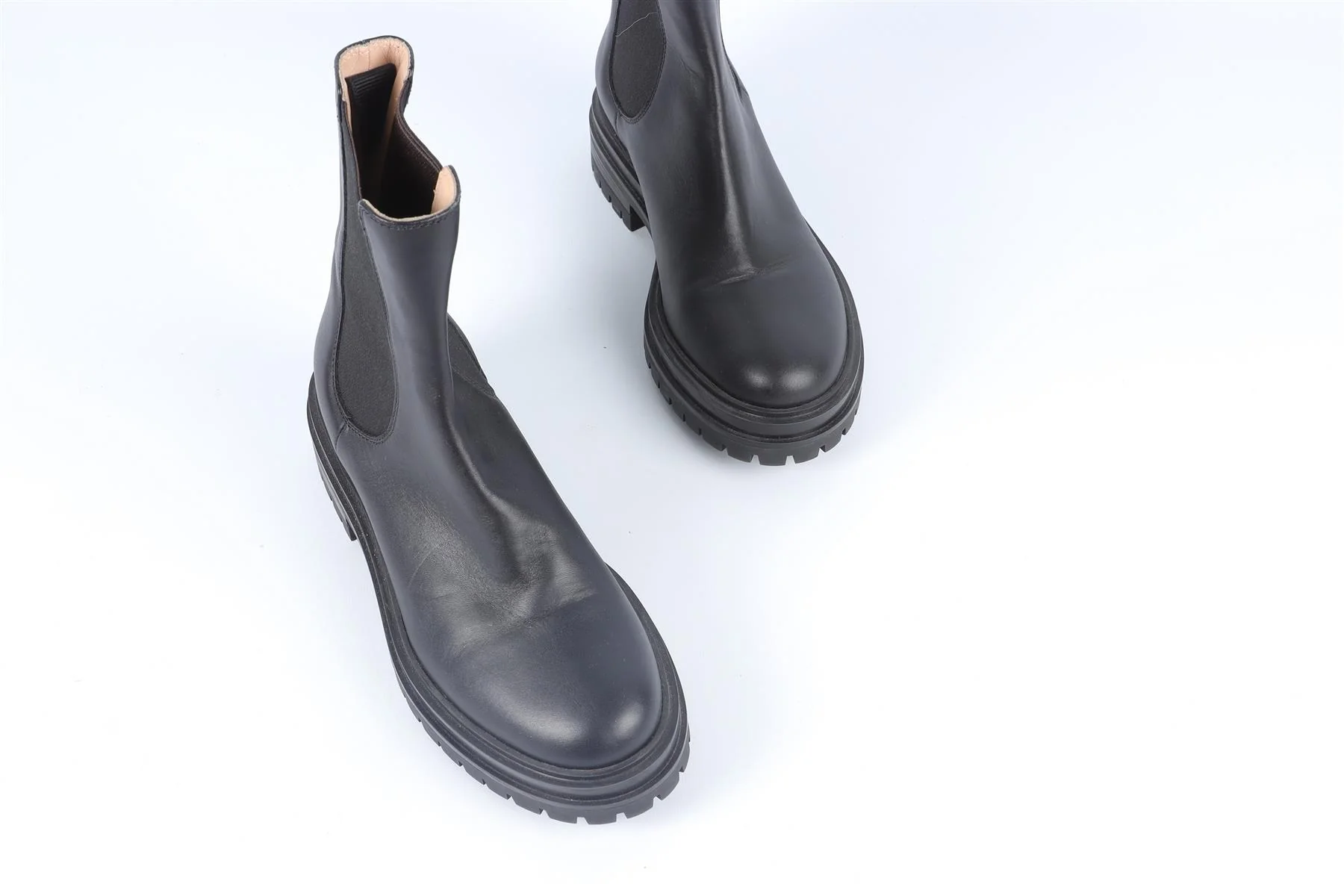 GIANVITO ROSSI BLACK LEATHER ANKLE BOOTS EU 37 UK 4 US 7 - Image 4