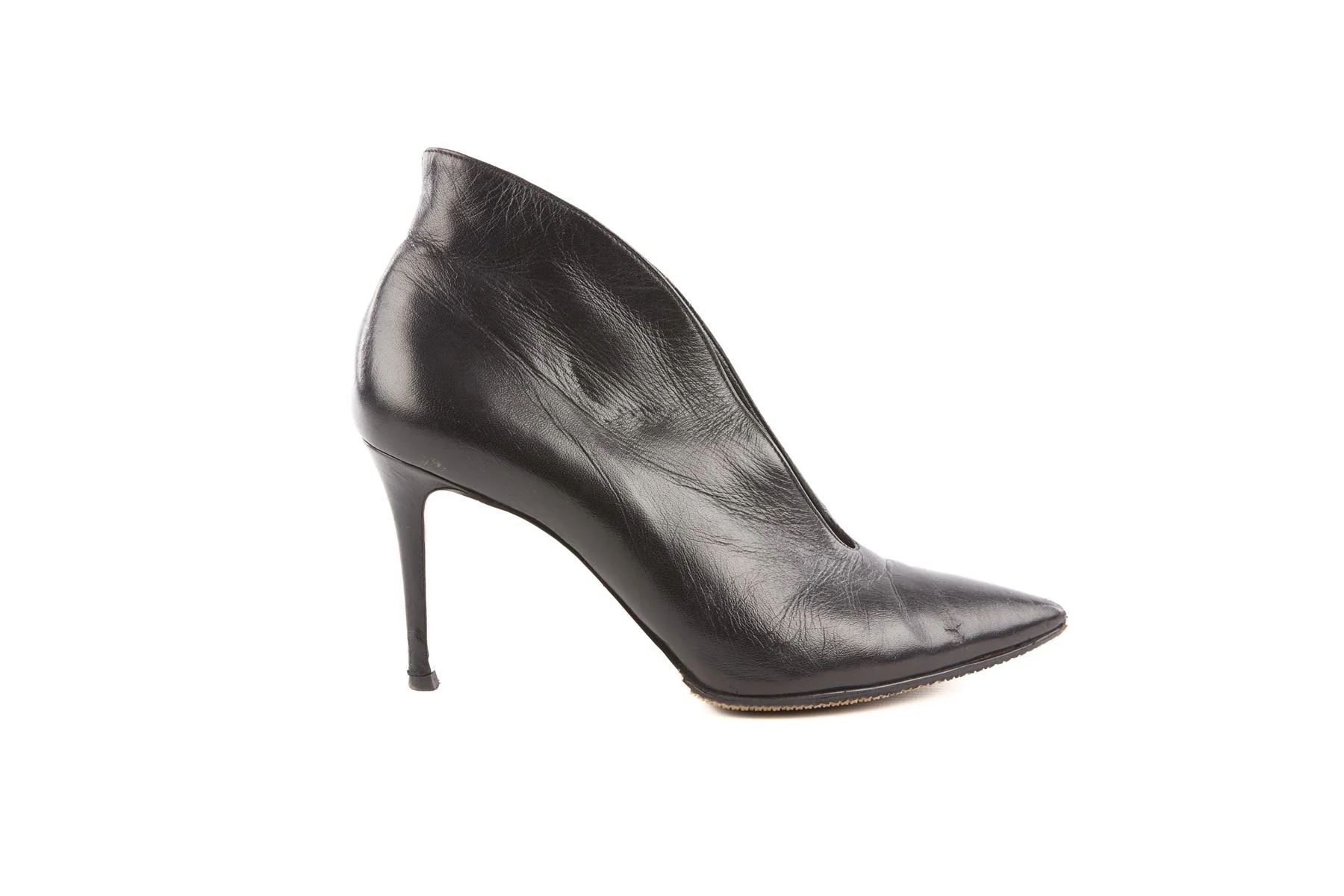 GIANVITO ROSSI BLACK LEATHER ANKLE BOOTS EU 38 UK 5 US 8 - Image 2