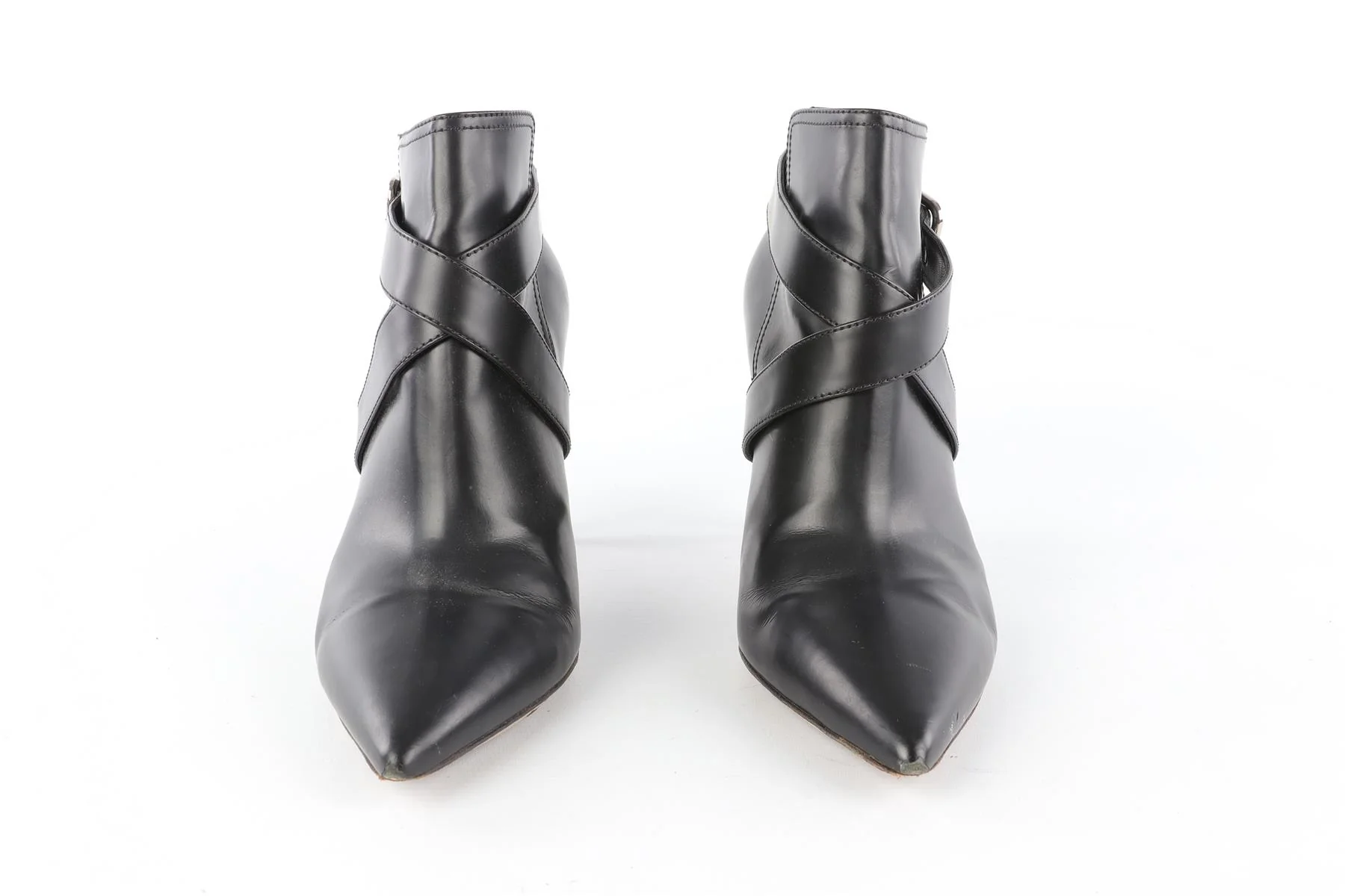 GIANVITO ROSSI BLACK LEATHER ANKLE BOOTS EU 39 UK 6 US 9 - Image 3