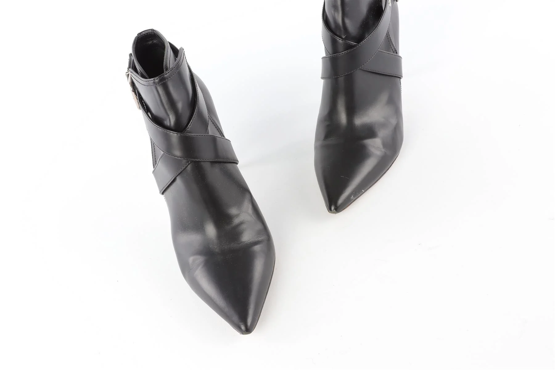 GIANVITO ROSSI BLACK LEATHER ANKLE BOOTS EU 39 UK 6 US 9 - Image 4