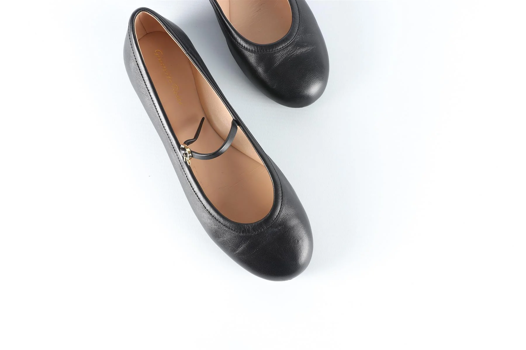 GIANVITO ROSSI BLACK LEATHER BALLET FLATS EU 38 UK 5 US 8 - Image 4