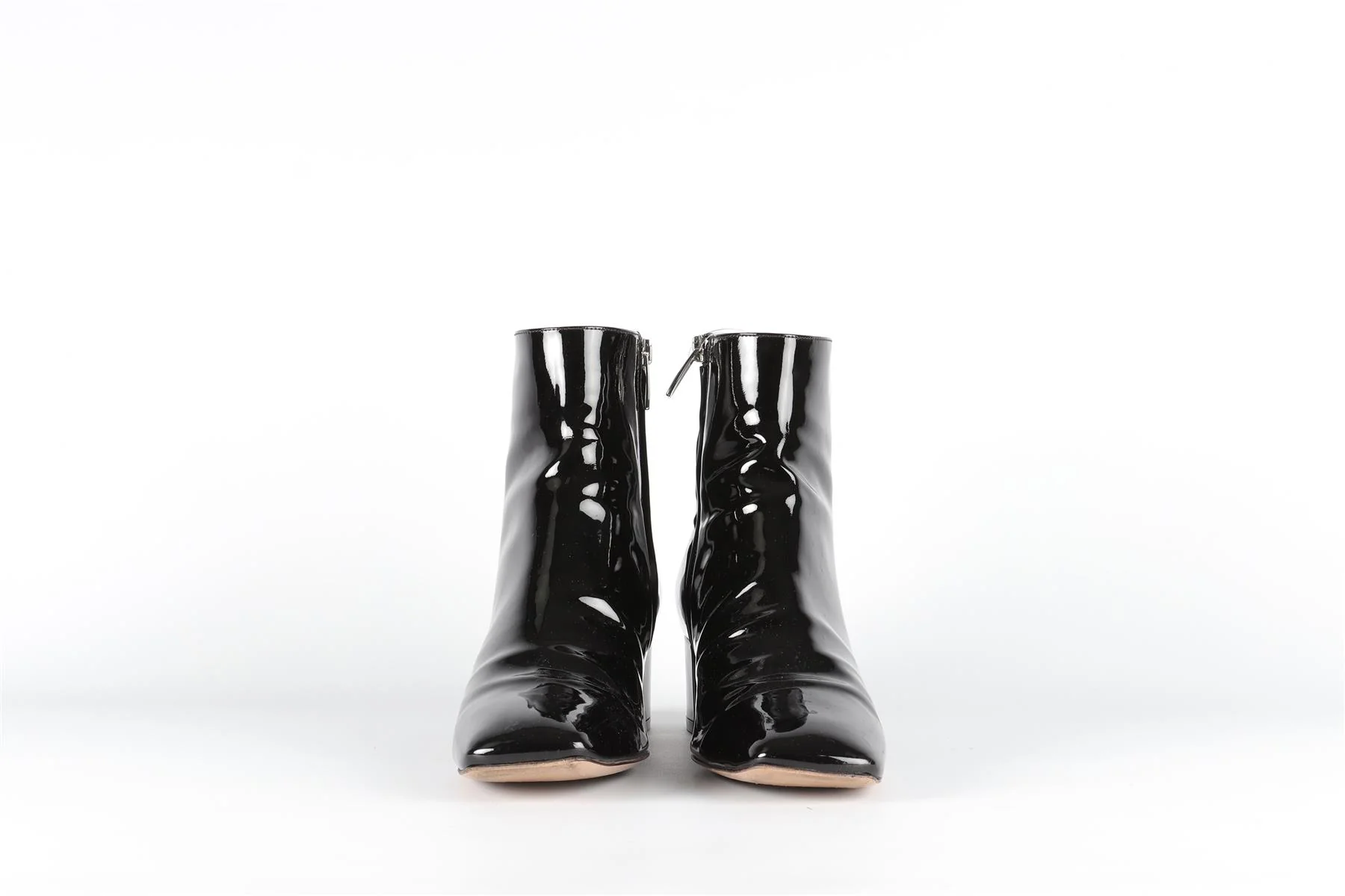 GIANVITO ROSSI BLACK PATENT LEATHER ANKLE BOOTS EU 39 UK 6 US 9 - Image 3