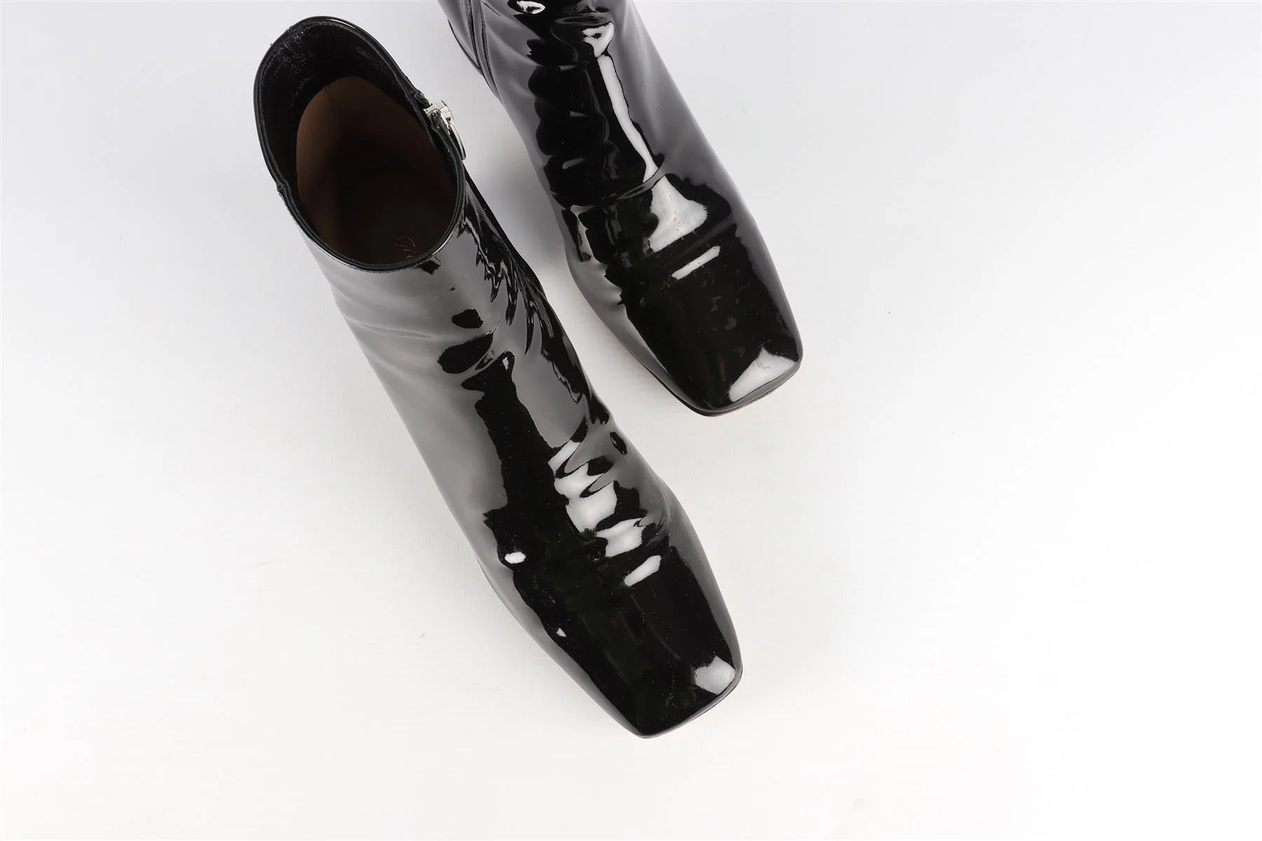 GIANVITO ROSSI BLACK PATENT LEATHER ANKLE BOOTS EU 39 UK 6 US 9 - Image 4