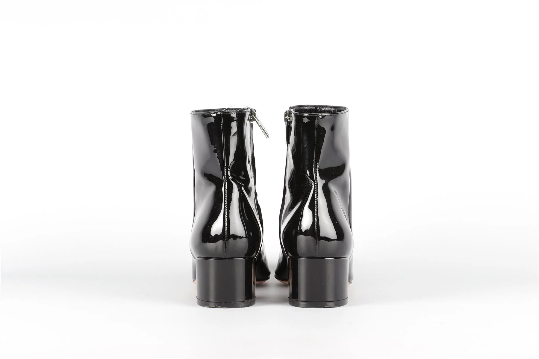 GIANVITO ROSSI BLACK PATENT LEATHER ANKLE BOOTS EU 39 UK 6 US 9 - Image 5