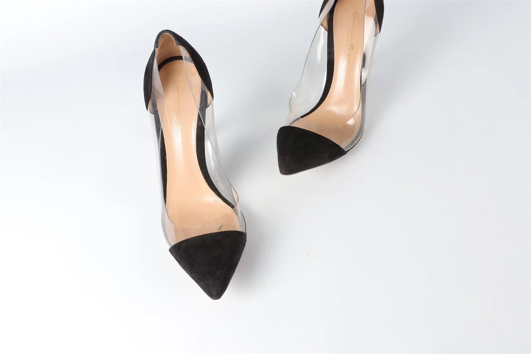GIANVITO ROSSI BLACK PVC AND SUEDE PUMPS EU 38.5 UK 5.5 US 8.5 - Image 4