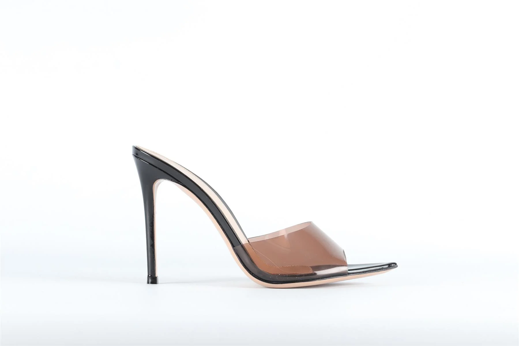 GIANVITO ROSSI BLACK PVC MULES EU 38 UK 5 - Image 2
