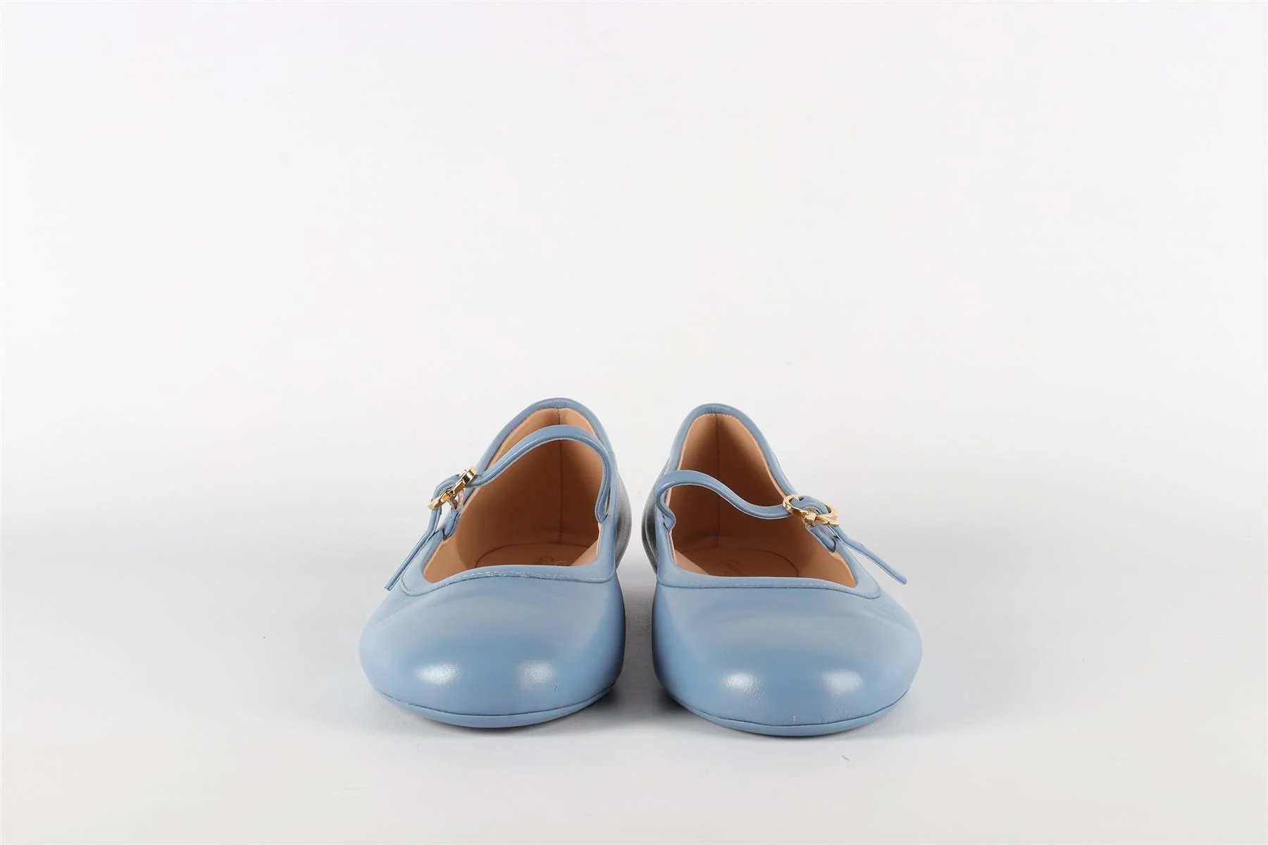 GIANVITO ROSSI BLUE LEATHER BALLET FLATS EU 37.5 UK 4.5 US 7.5 - Image 3