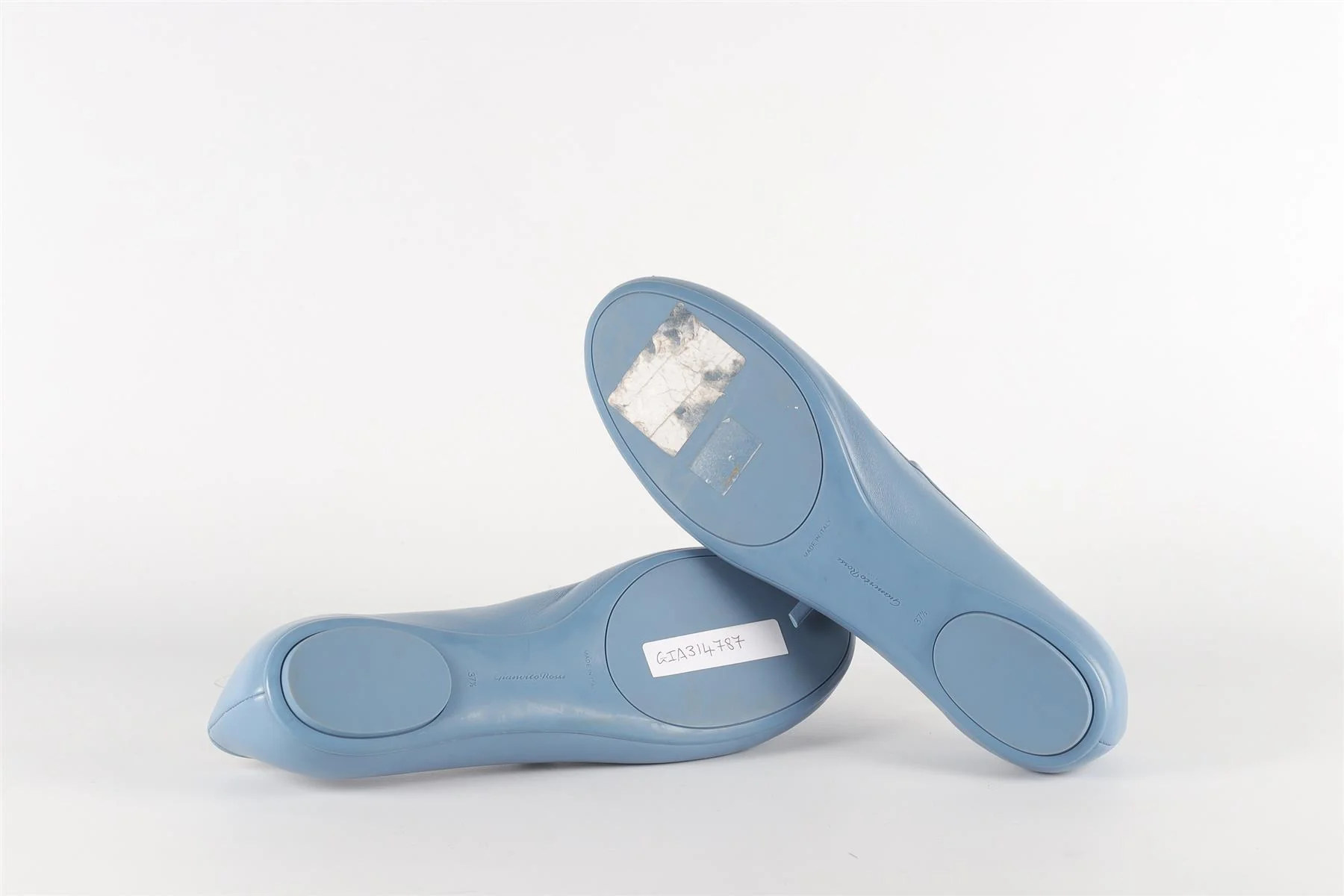 GIANVITO ROSSI BLUE LEATHER BALLET FLATS EU 37.5 UK 4.5 US 7.5 - Image 6