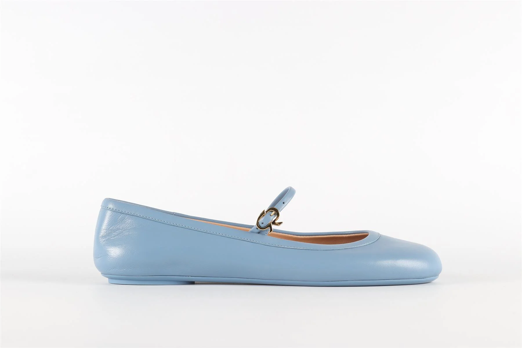 GIANVITO ROSSI BLUE LEATHER BALLET FLATS EU 38 UK 5 US 8 - Image 2