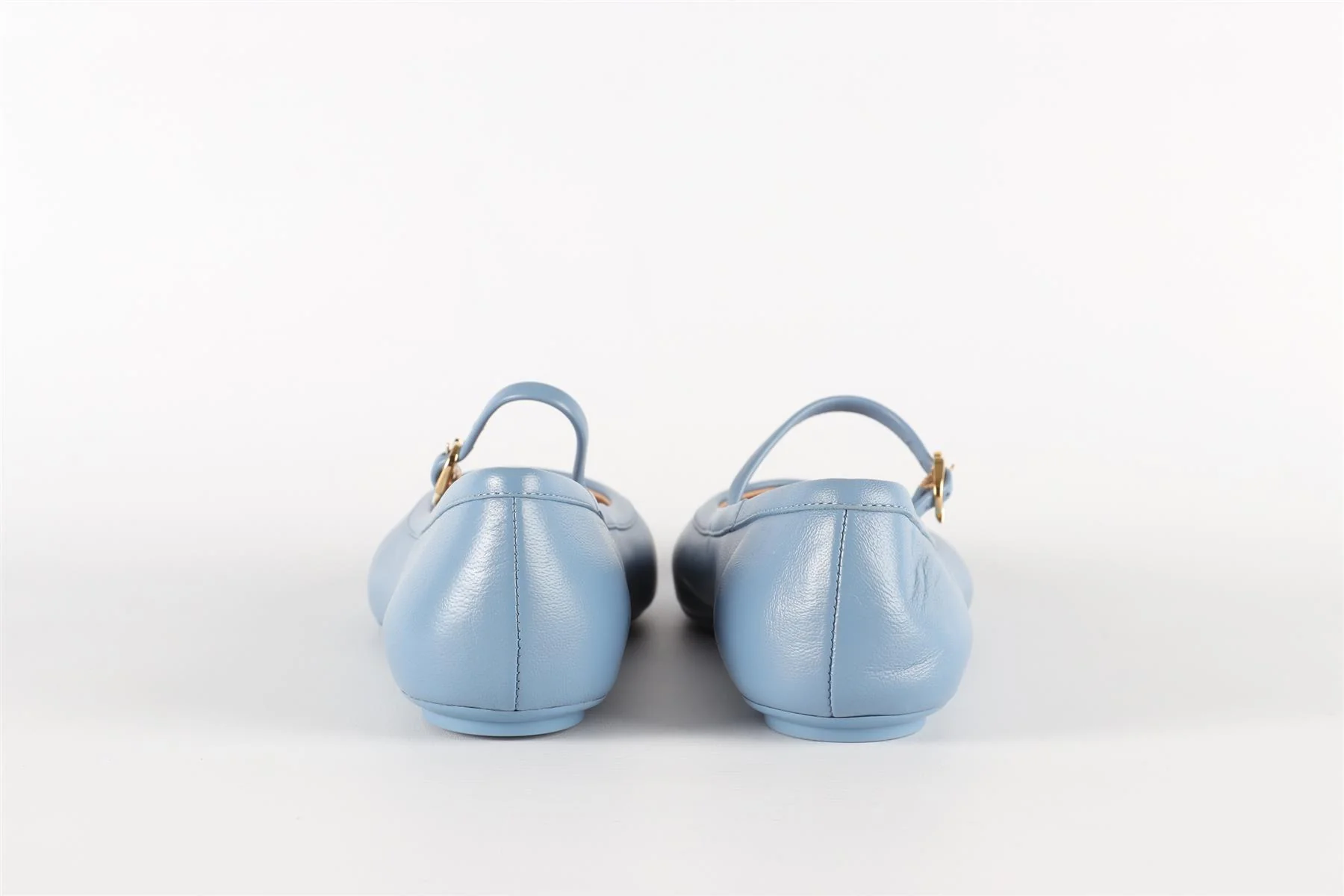 GIANVITO ROSSI BLUE LEATHER BALLET FLATS EU 38 UK 5 US 8 - Image 5