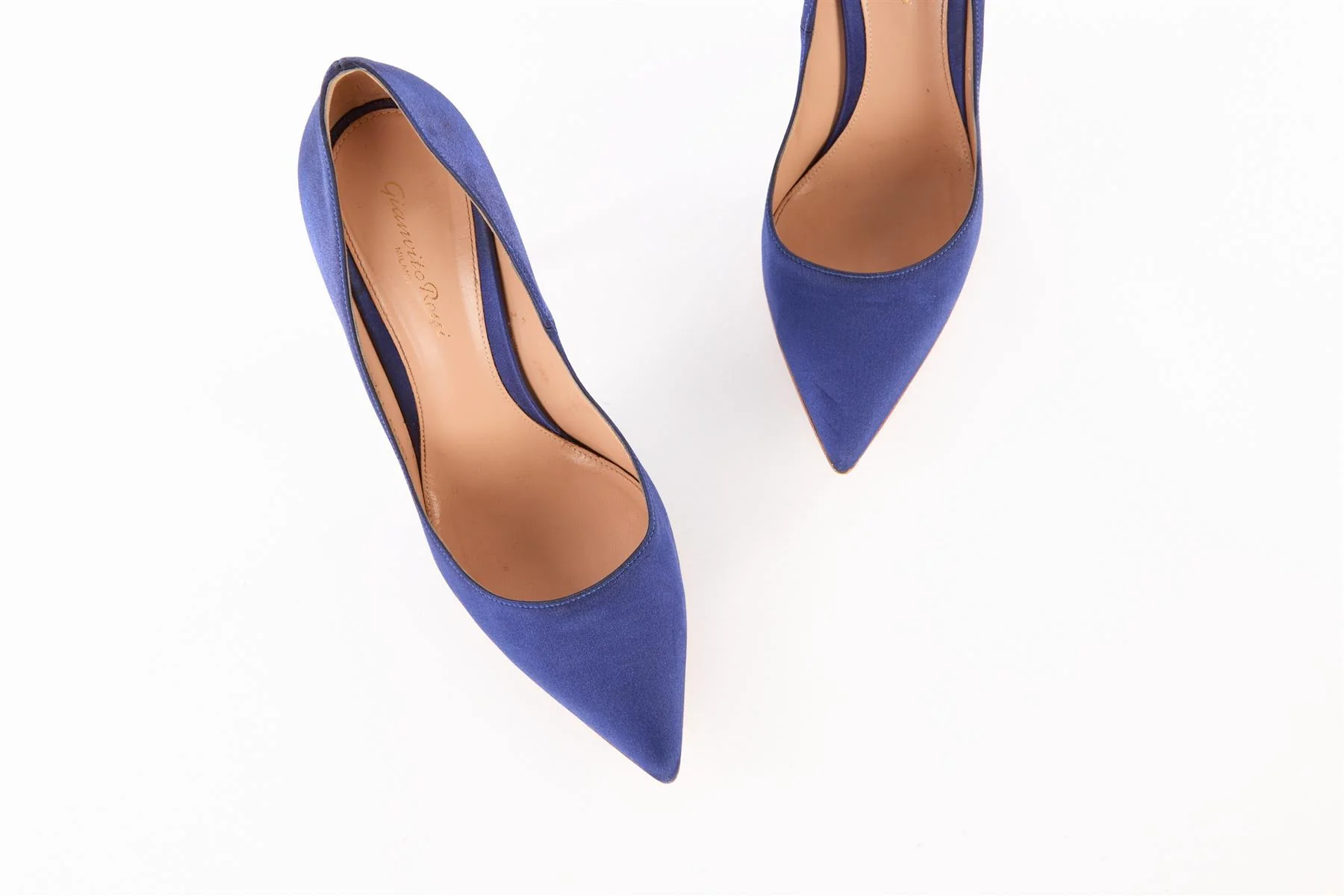 GIANVITO ROSSI BLUE SATIN PUMPS EU 39.5 UK 6.5 US 9.5 - Image 4