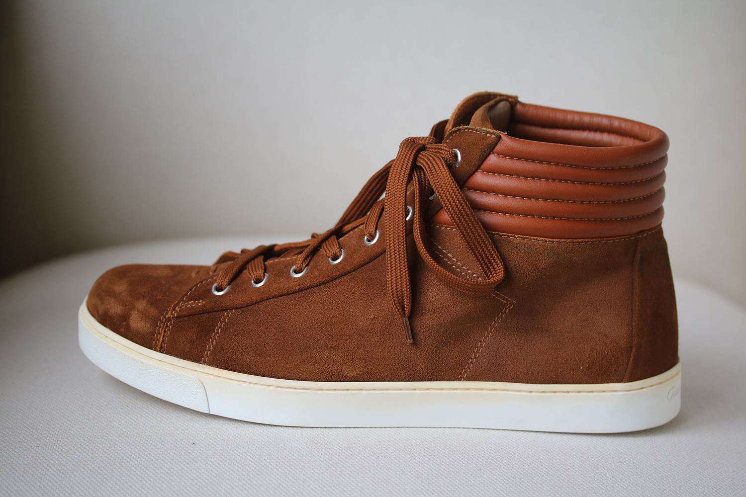 GIANVITO ROSSI BRADY SUEDE AND LEATHER HI-TOP SNEAKERS EU 42 UK 8 US 9 - Image 3