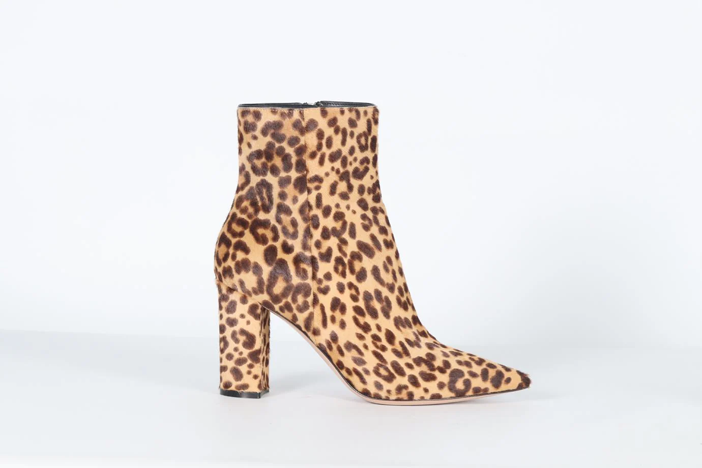 GIANVITO ROSSI CALF HAIR AND LEATHER ANKLE BOOTS EU 38.5 UK 5.5 US 8.5 - Image 2