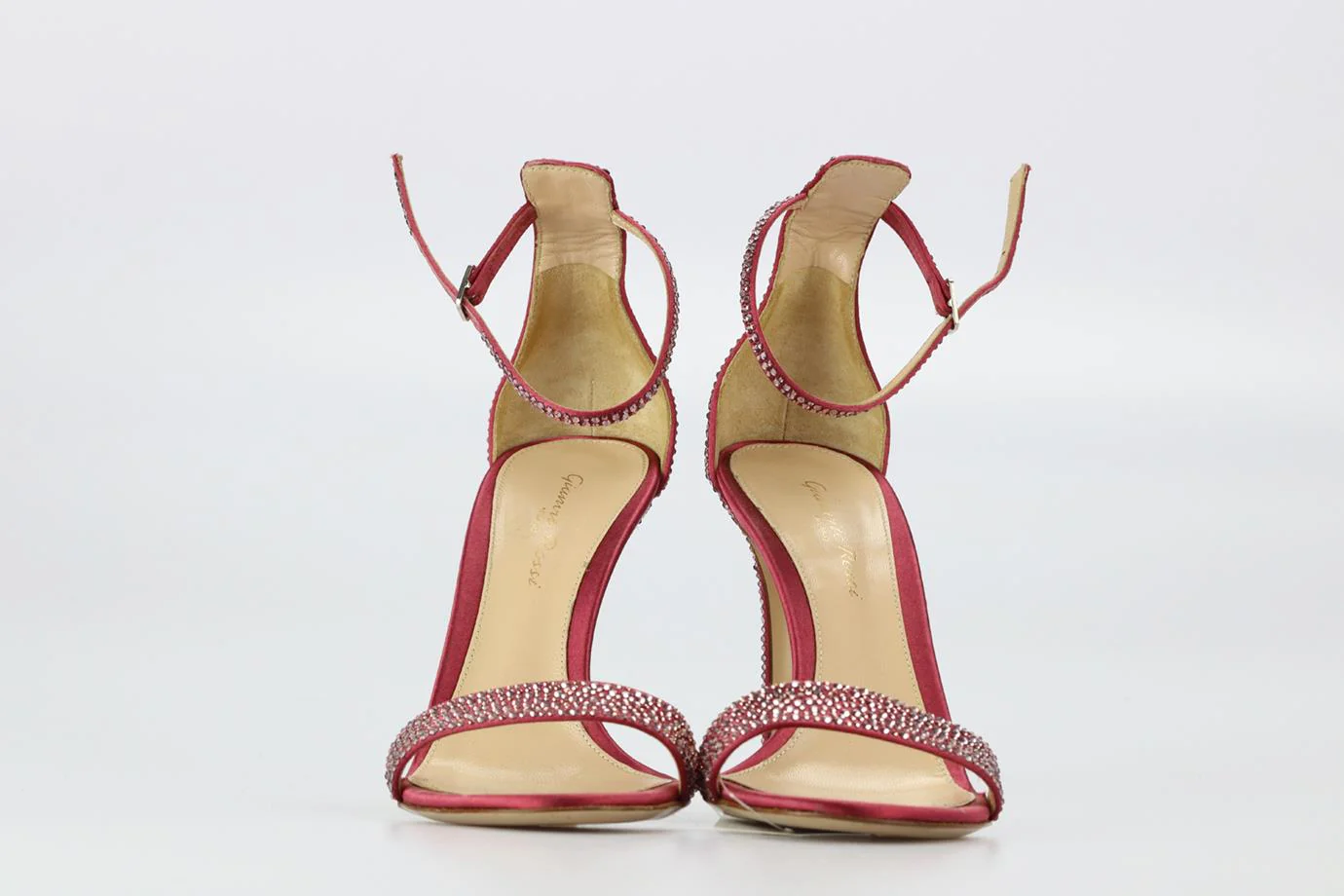 GIANVITO ROSSI CRYSTAL EMBELLISHED SATIN SANDALS EU 38 UK 5 US 8 - Image 3