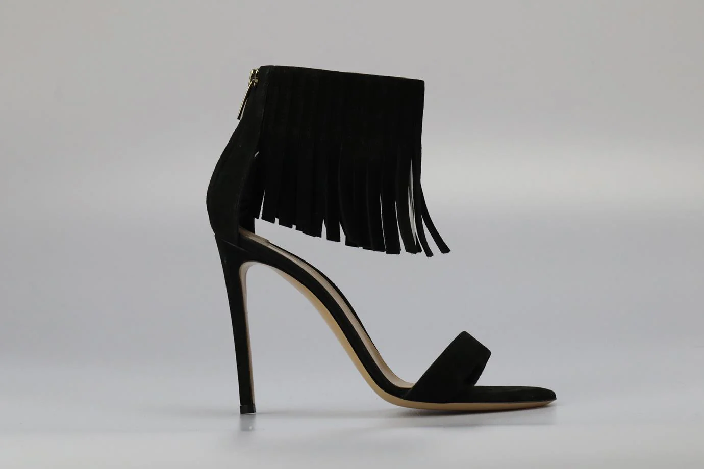 GIANVITO ROSSI FRINGED SUEDE SANDALS EU 38 UK 5 US 8 - Image 2
