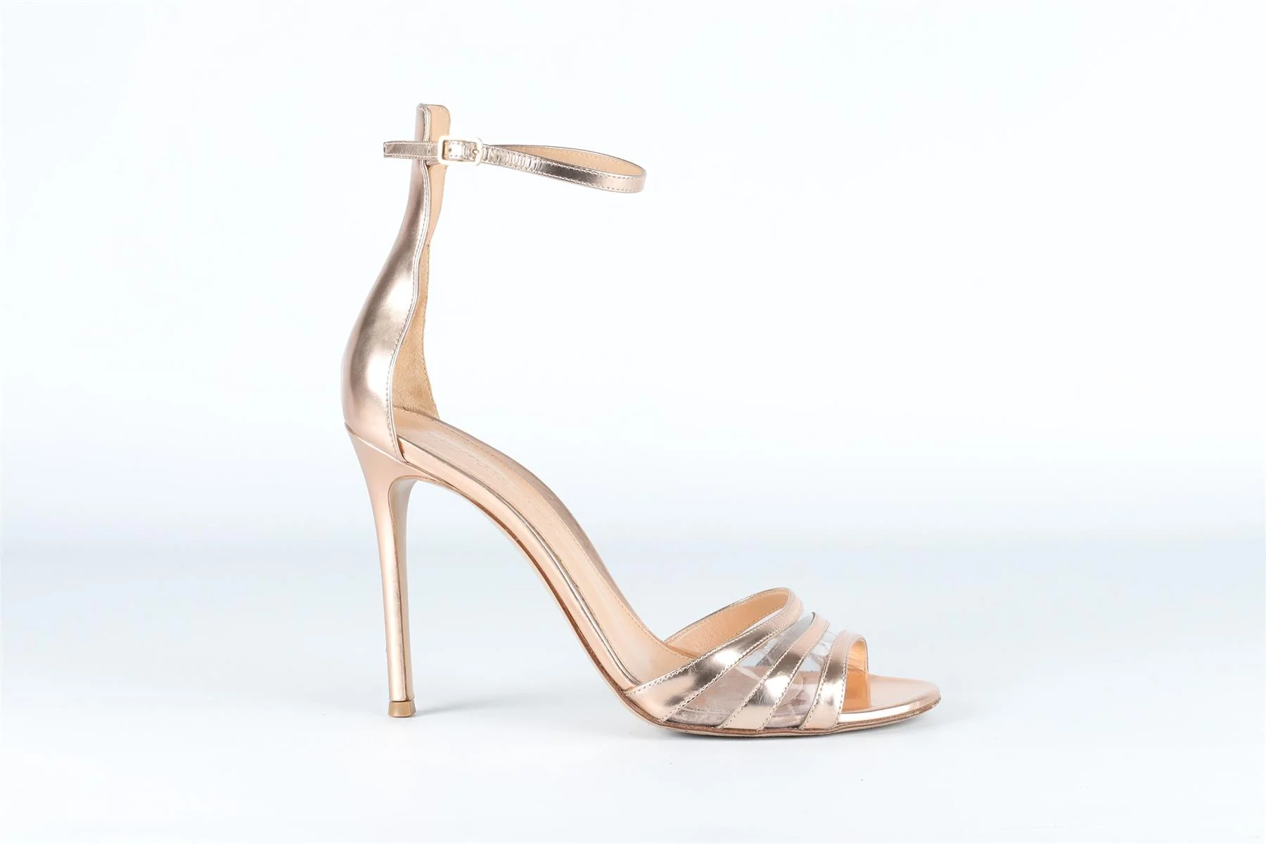GIANVITO ROSSI GOLD LEATHER SANDALS EU 38 UK 5 US 8 - Image 2
