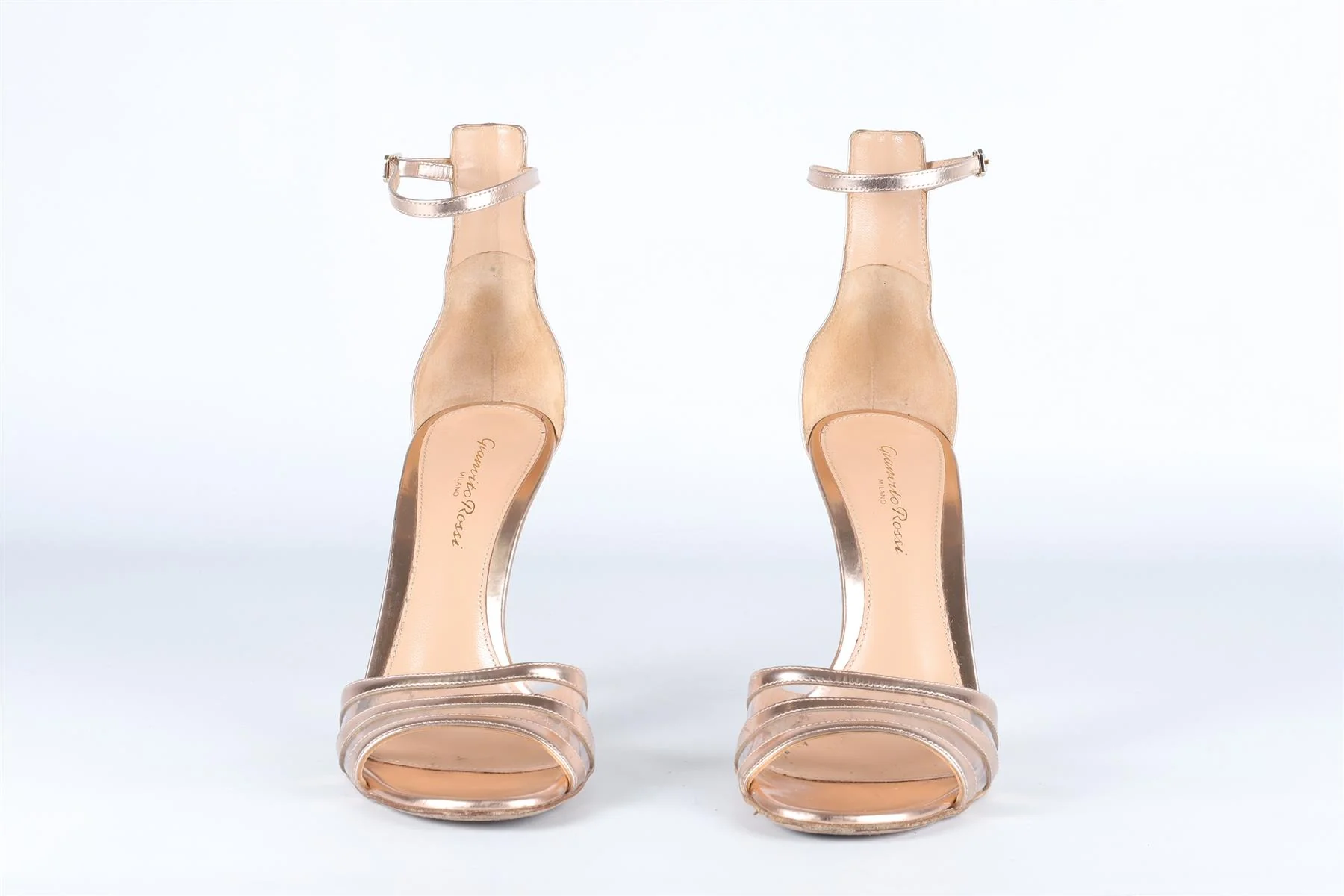GIANVITO ROSSI GOLD LEATHER SANDALS EU 38 UK 5 US 8 - Image 3