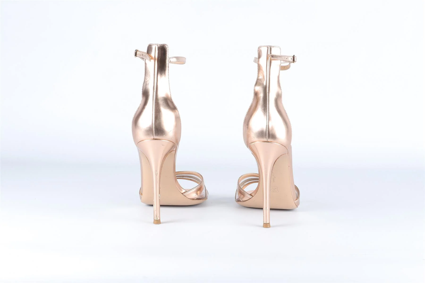 GIANVITO ROSSI GOLD LEATHER SANDALS EU 38 UK 5 US 8 - Image 5