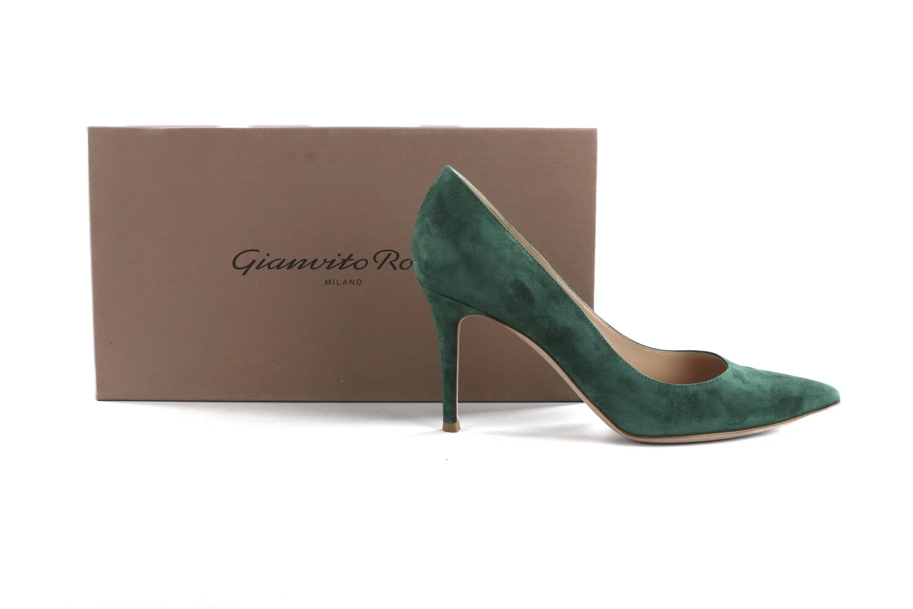GIANVITO ROSSI GREEN SUEDE PUMPS EU 38 UK 5 US 8 - Image 7