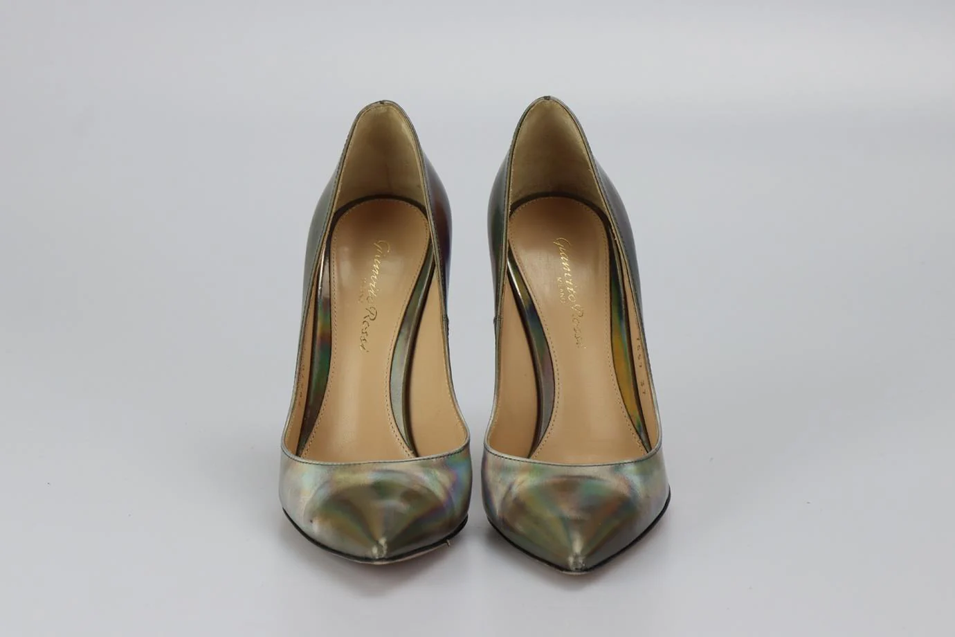 GIANVITO ROSSI IRIDESCENT LEATHER PUMPS EU 37 UK 4 US 7 - Image 3