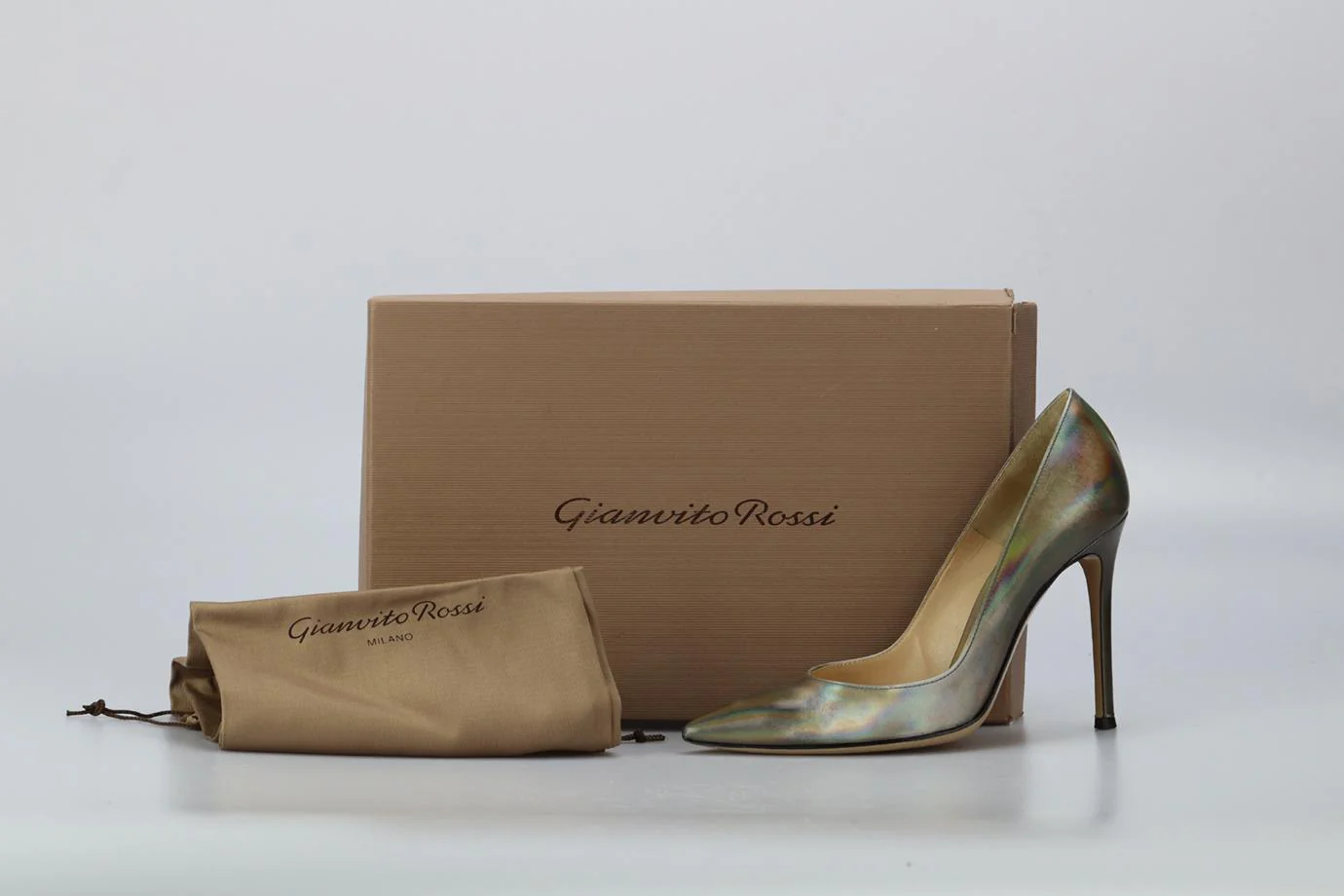 GIANVITO ROSSI IRIDESCENT LEATHER PUMPS EU 37 UK 4 US 7 - Image 8