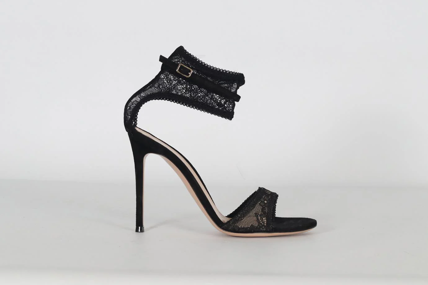 GIANVITO ROSSI LACE AND SUEDE SANDALS EU 38.5 UK 5.5 US 8.5 - Image 2