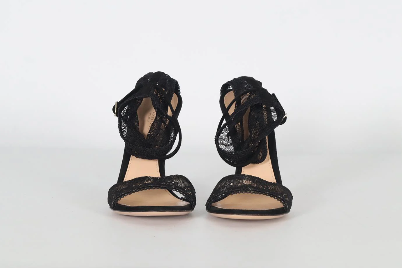 GIANVITO ROSSI LACE AND SUEDE SANDALS EU 38.5 UK 5.5 US 8.5 - Image 3