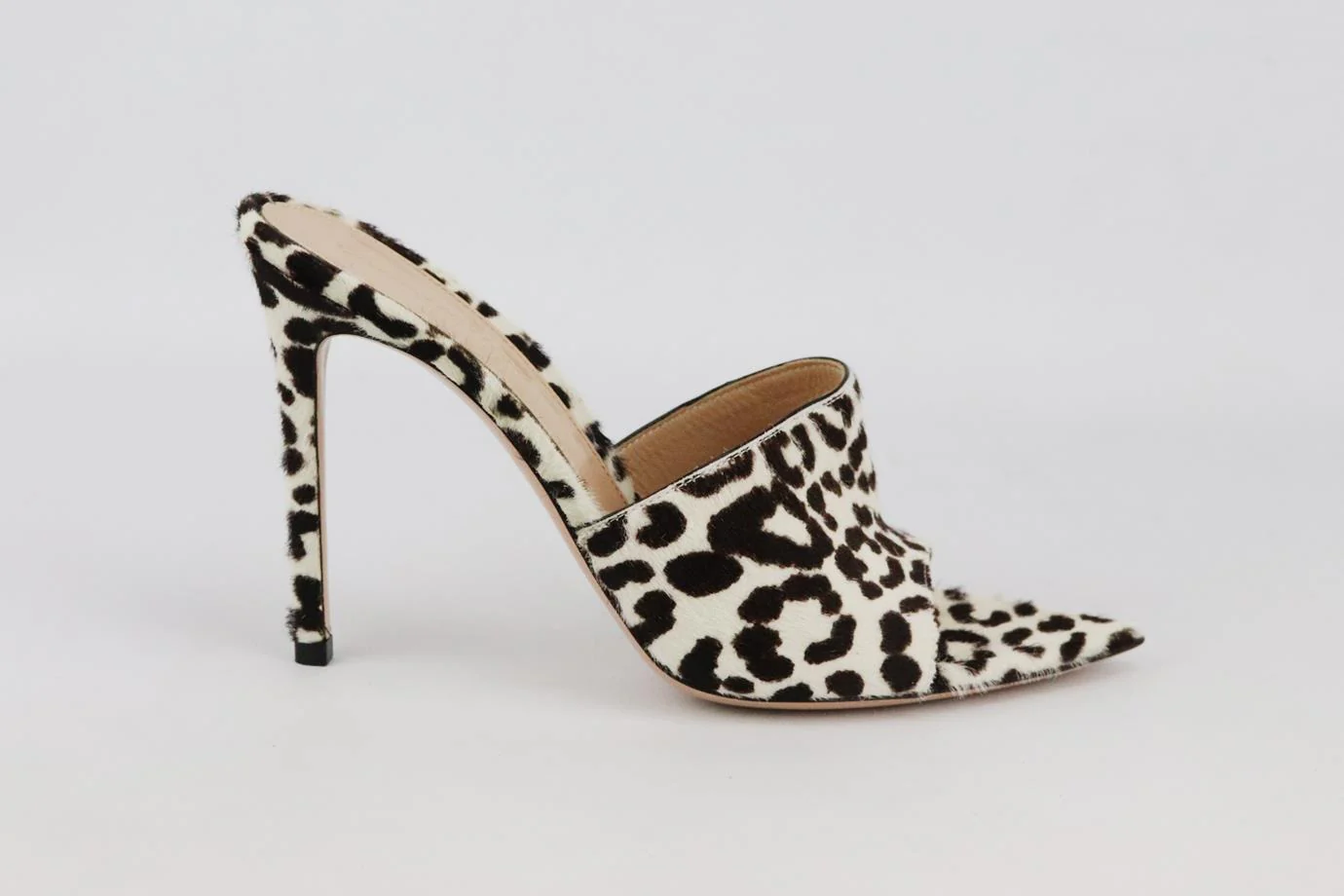 GIANVITO ROSSI LEOPARD PRINT CALF HAIR MULES EU 38 UK 5 US 8 - Image 2