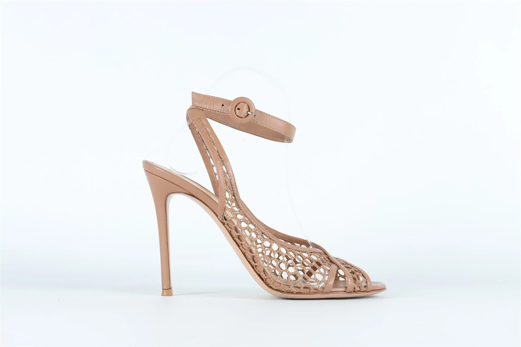 GIANVITO ROSSI NUDE MESH SANDALS EU 39.5 UK 6.5 US 9.5 - Image 2