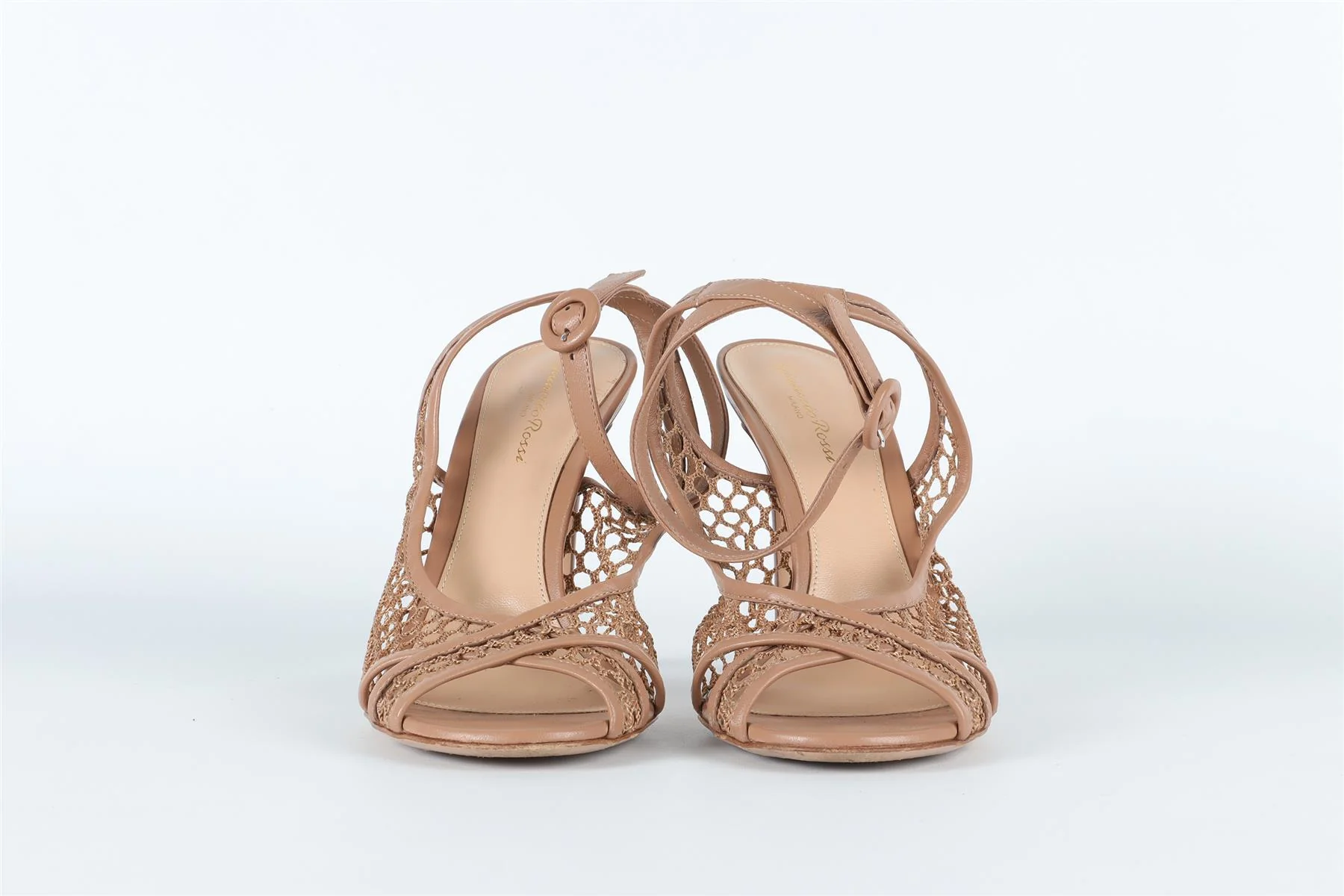 GIANVITO ROSSI NUDE MESH SANDALS EU 39.5 UK 6.5 US 9.5 - Image 3