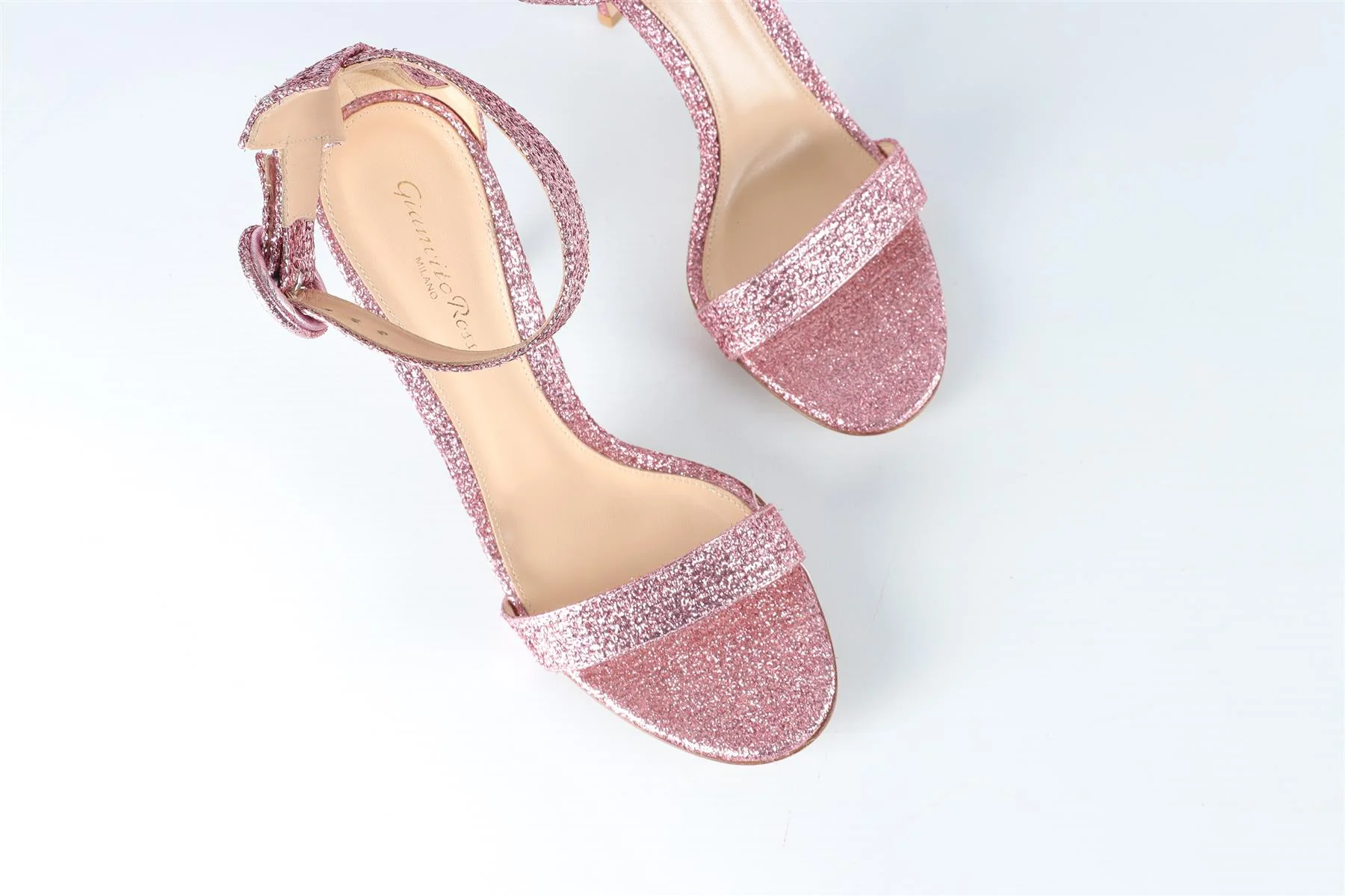 GIANVITO ROSSI PINK FABRIC SANDALS EU 38.5 UK 5.5 US 8.5 - Image 4