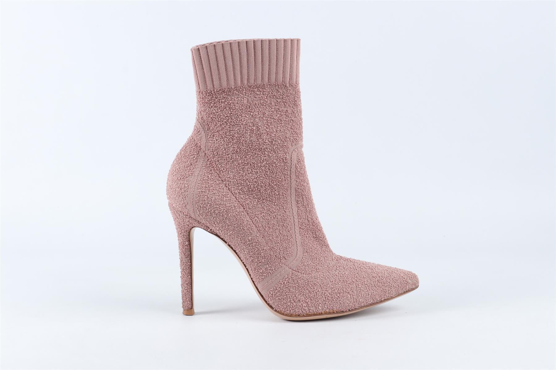 GIANVITO ROSSI PINK KNIT ANKLE BOOTS EU 38.5 UK 5.5 US 8.5 - Image 2