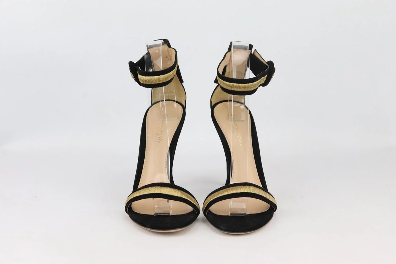GIANVITO ROSSI POROFINO EMBROIDERED SUEDE SANDALS EU 38 UK 5 US 8 - Image 3