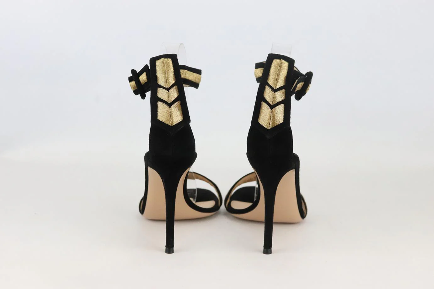 GIANVITO ROSSI POROFINO EMBROIDERED SUEDE SANDALS EU 38 UK 5 US 8 - Image 4