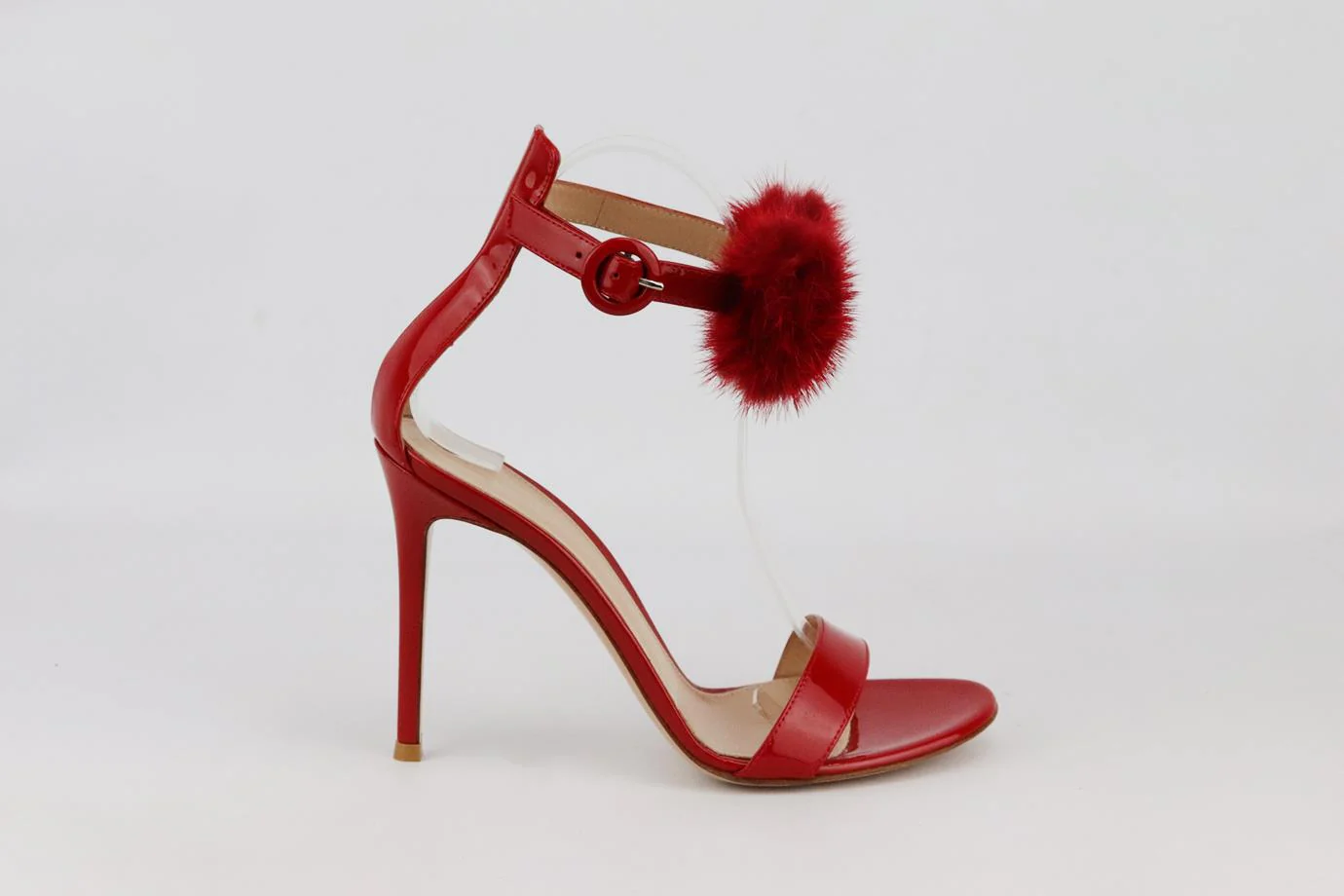 GIANVITO ROSSI PORTOFINO FUR AND PATENT LEATHER SANDALS EU 38 UK 5 US 8 - Image 2