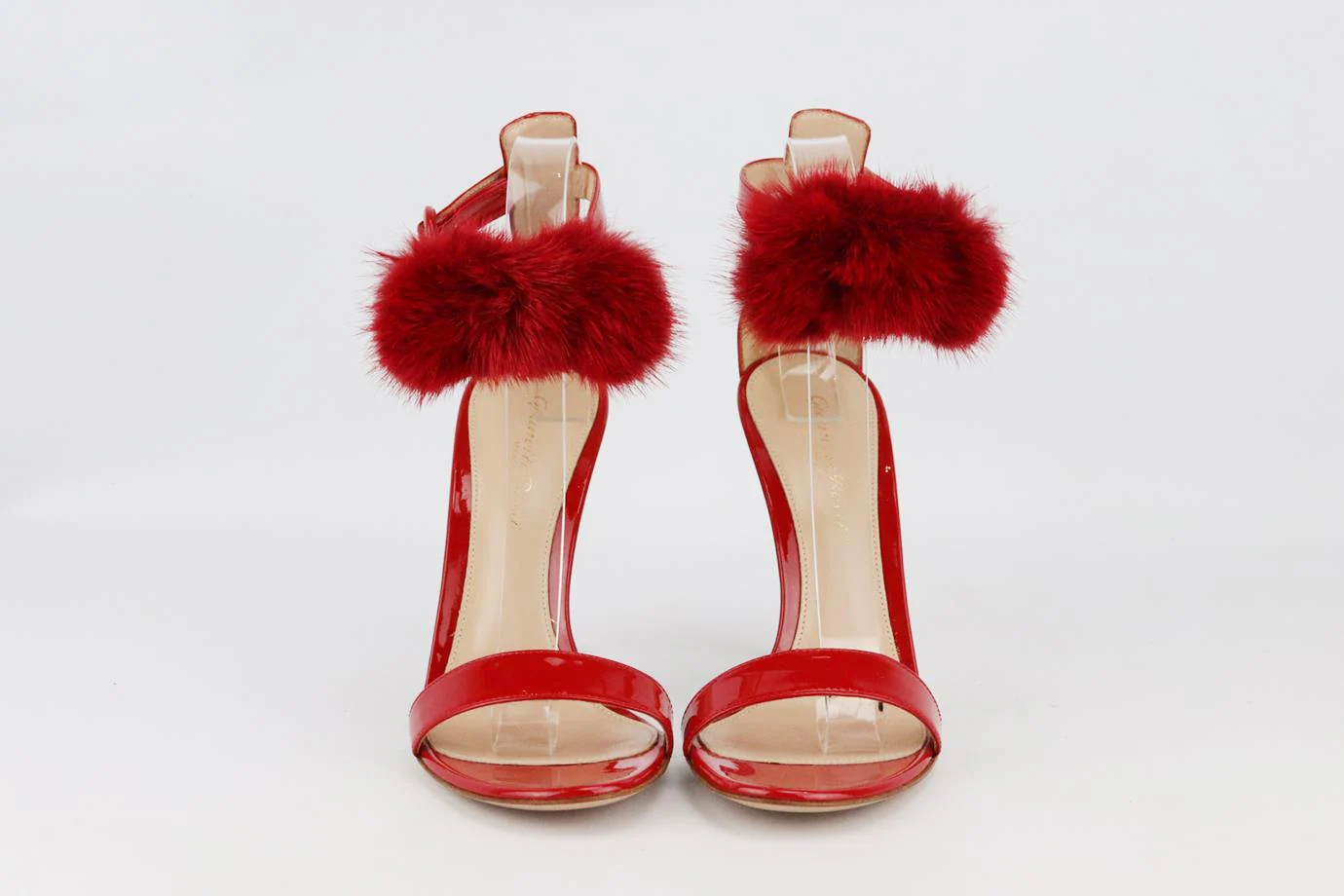 GIANVITO ROSSI PORTOFINO FUR AND PATENT LEATHER SANDALS EU 38 UK 5 US 8 - Image 3
