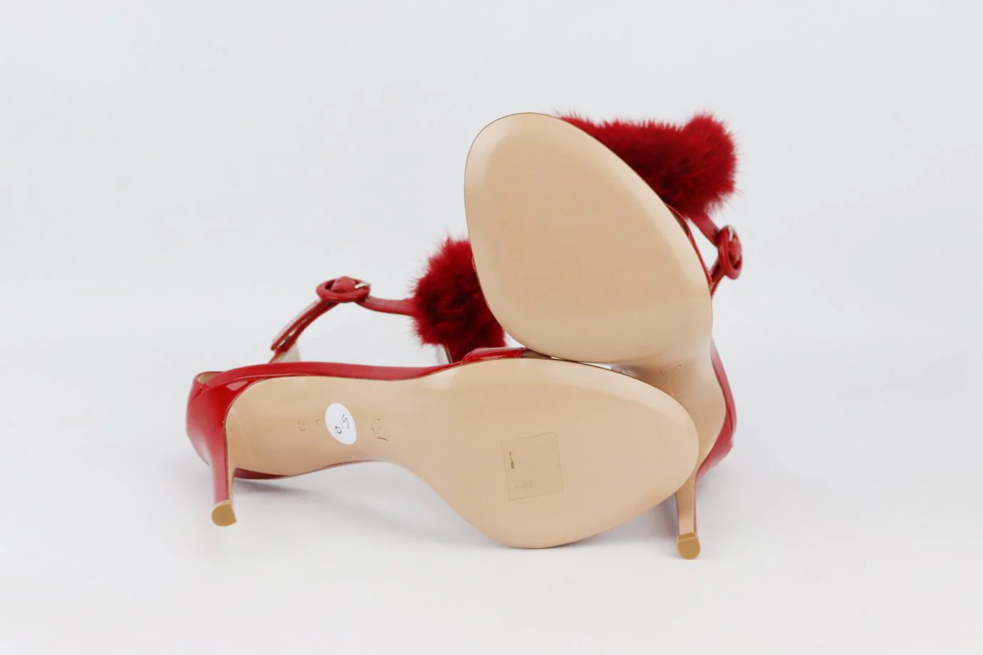 GIANVITO ROSSI PORTOFINO FUR AND PATENT LEATHER SANDALS EU 38 UK 5 US 8 - Image 5