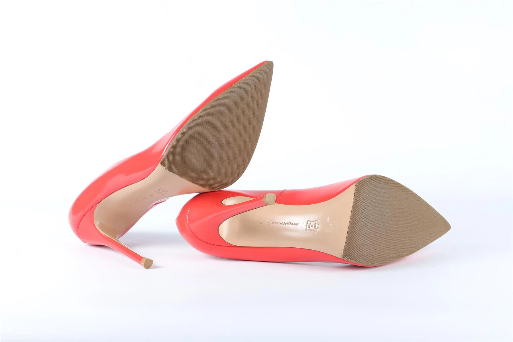 GIANVITO ROSSI RED LEATHER PUMPS EU 40, UK 7, US 10 - Image 6