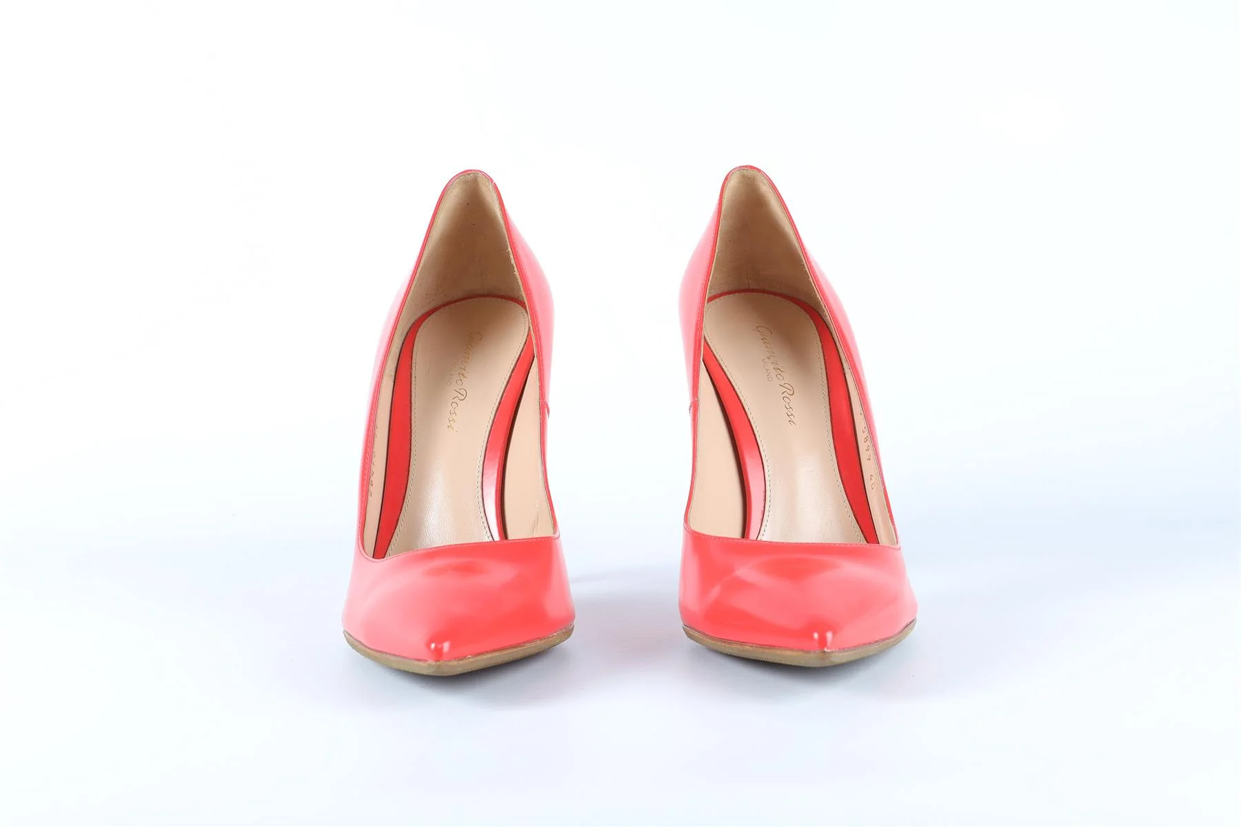 GIANVITO ROSSI RED LEATHER PUMPS EU 40, UK 7, US 10 - Image 9